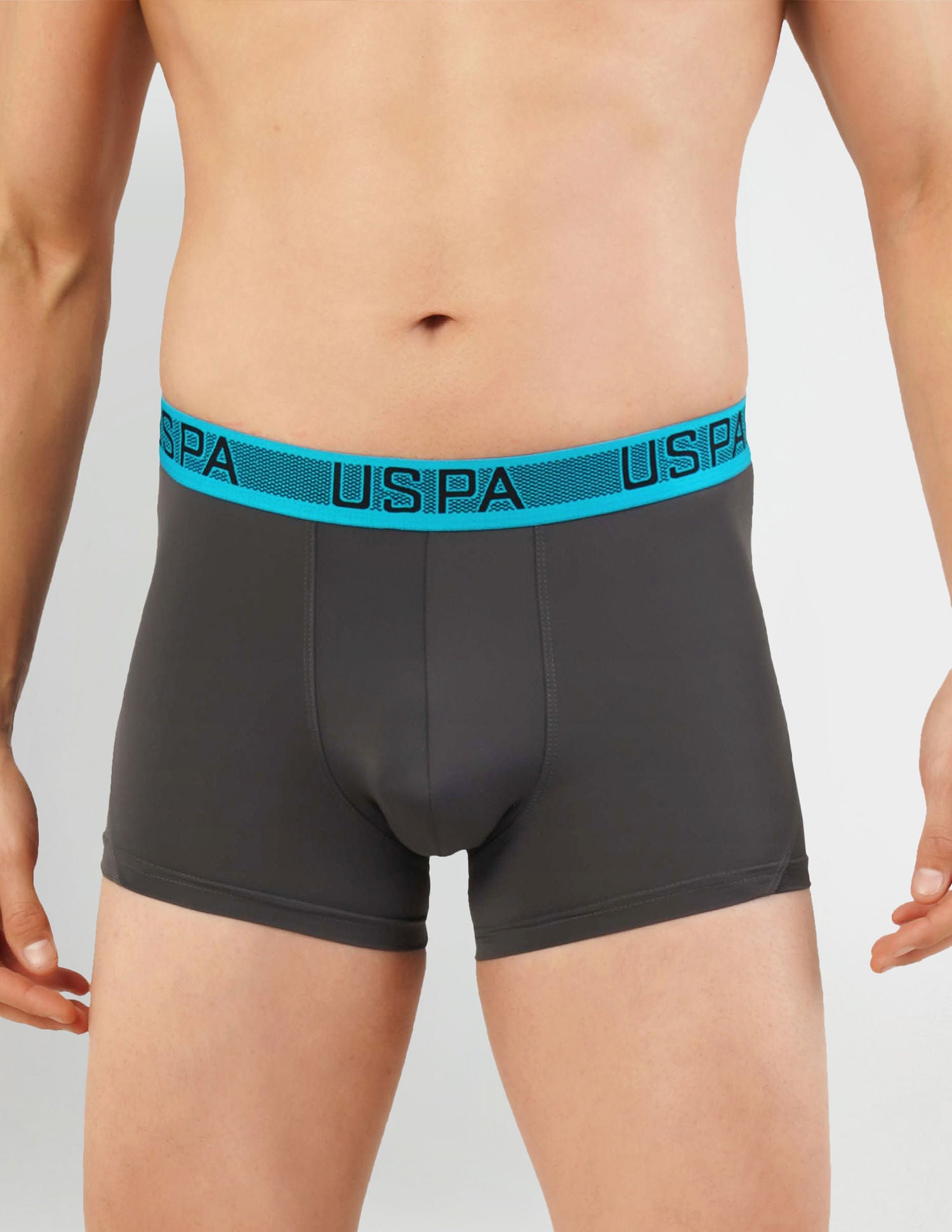 Nylon Spandex Solid I709 Trunks - Pack Of 1 Dark Grey - U.S. POLO ASSN. | Large