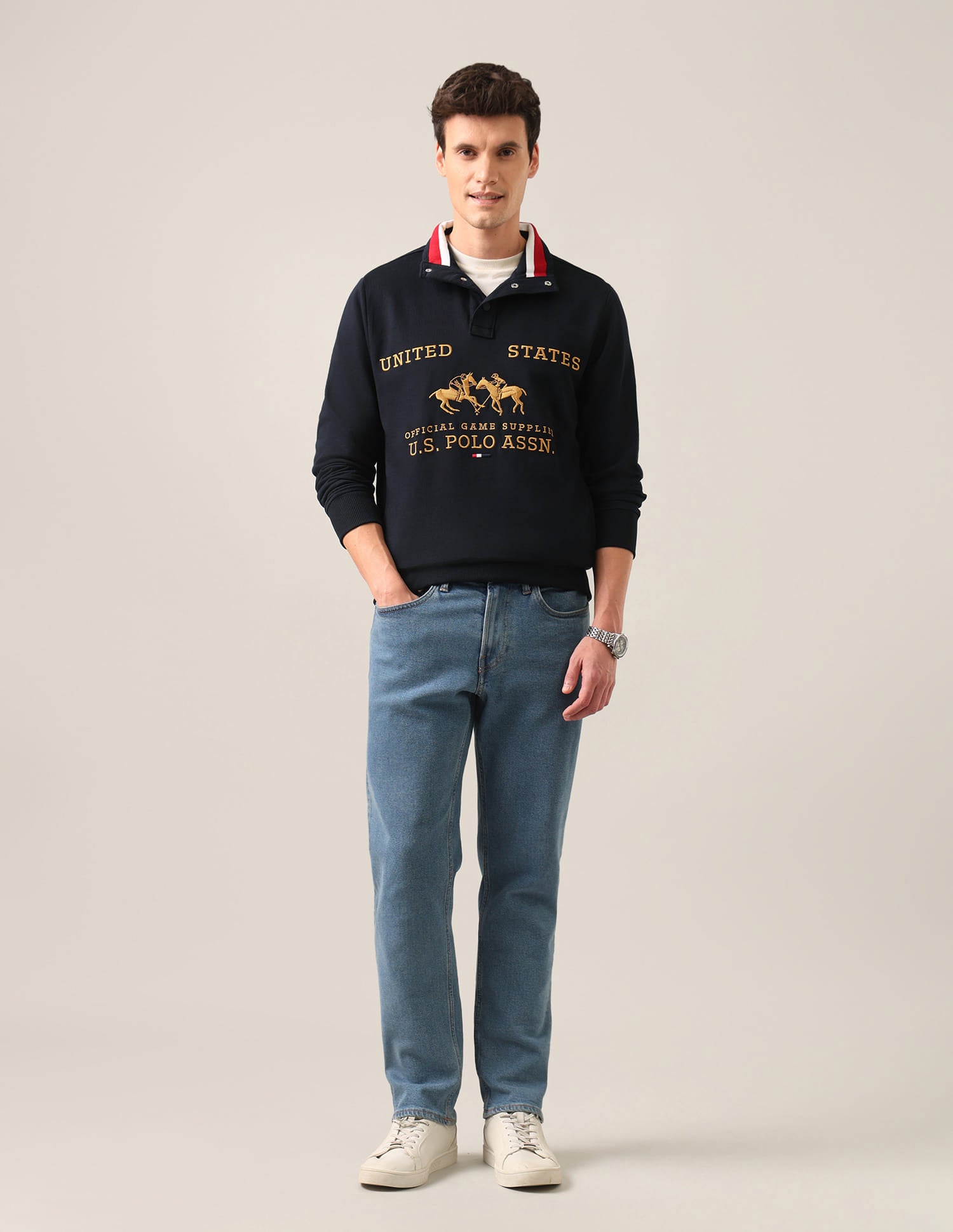 Brand Printed Sweatshirt Navy - U.S. Polo Assn. India | Large