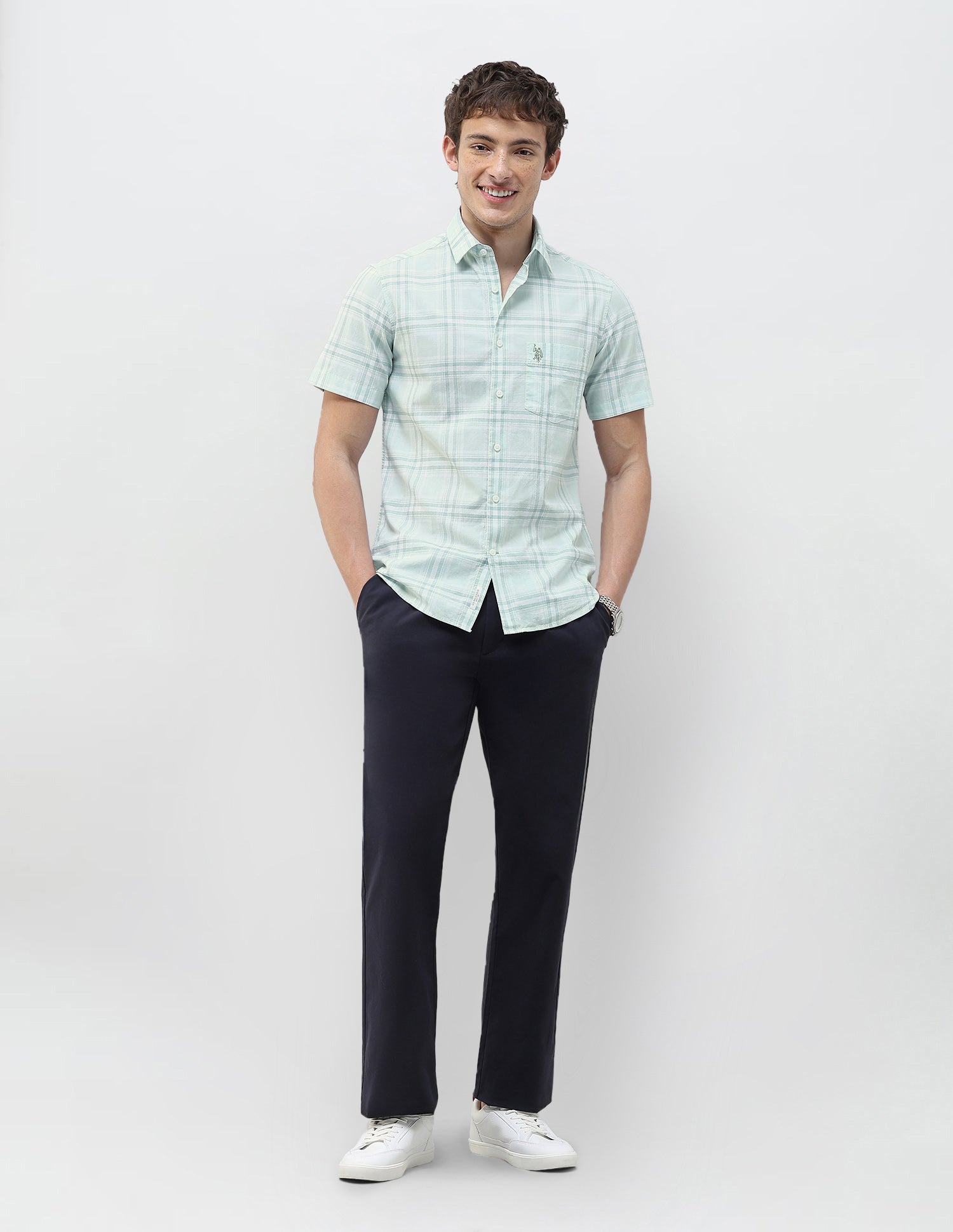 Tartan Checked Regular Fit Shirt Green - U.S. Polo Assn. India | Large