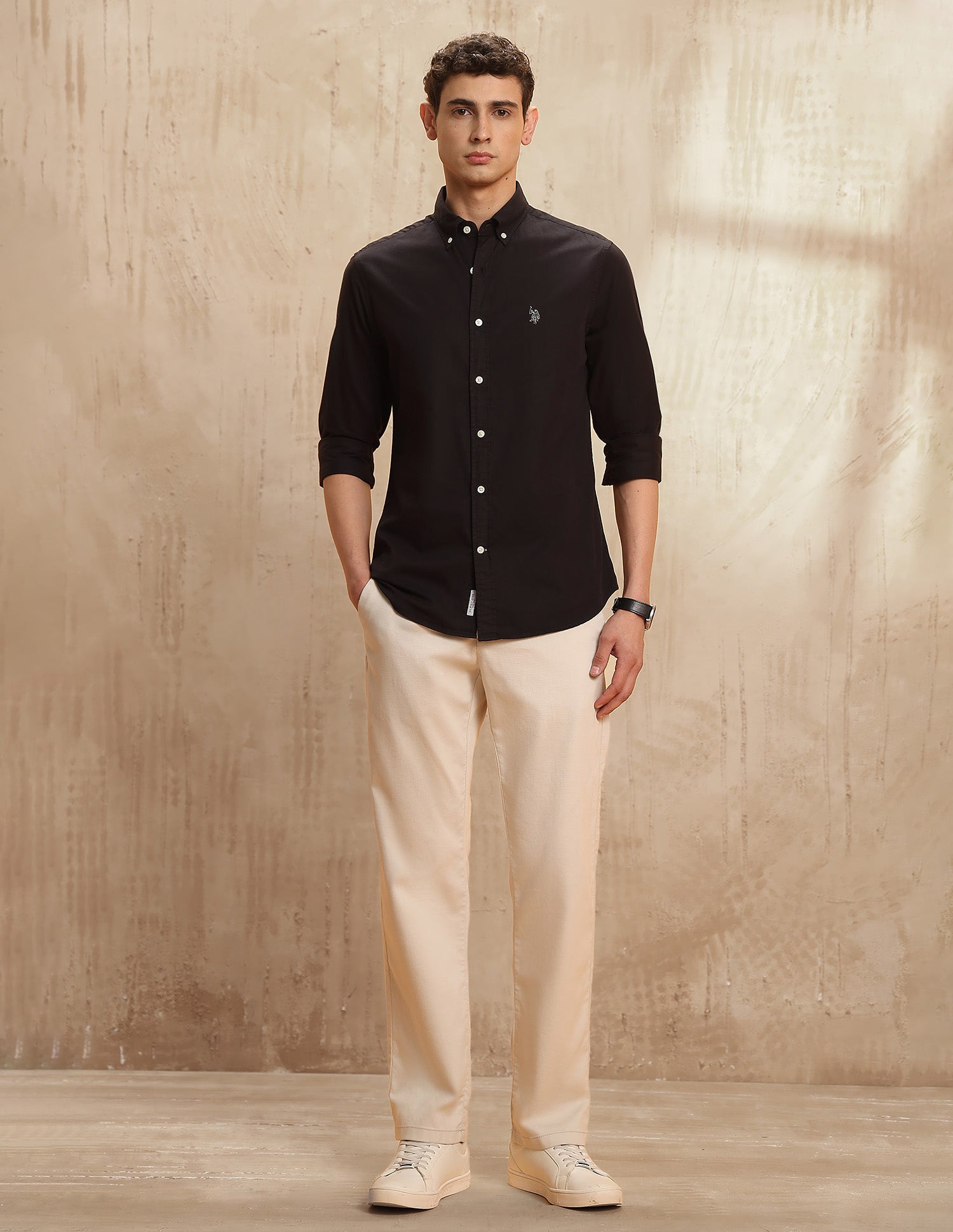 Solid Button-Down Shirt Choco - U.S. POLO ASSN. | Large