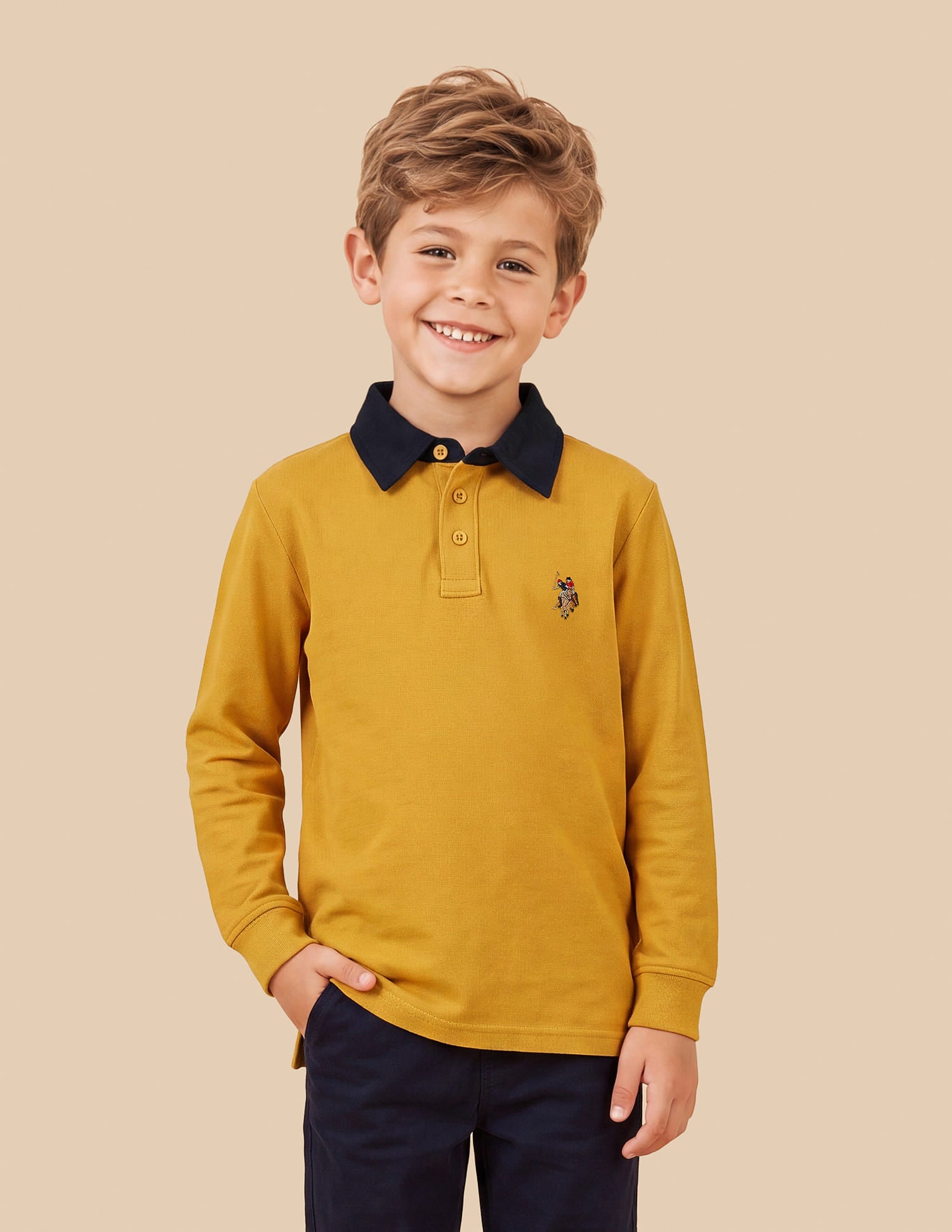 Solid Regular Fit Polo Shirt Yellow - U.S. Polo Assn. India | Large