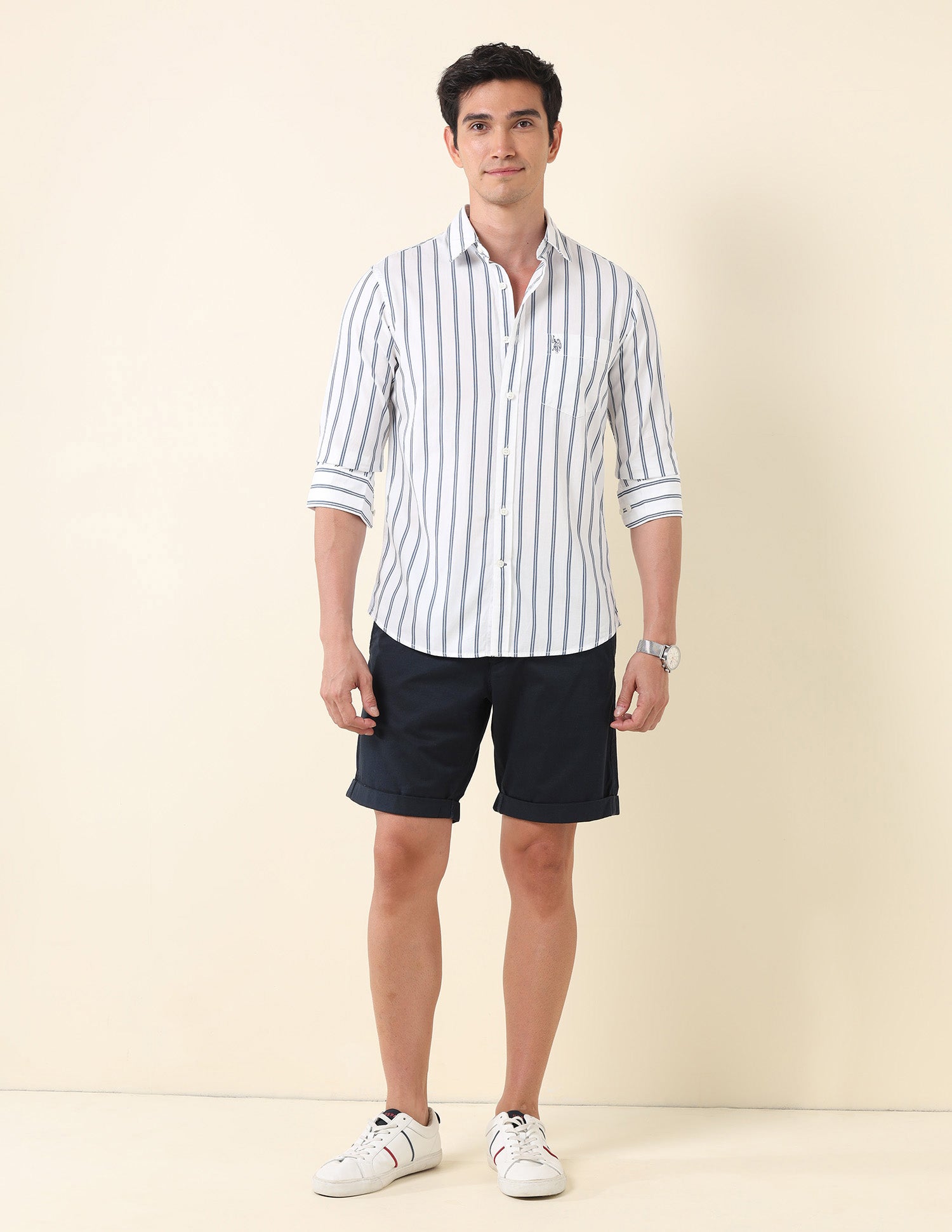Vertical Striped Tailored Fit Shirt Blue - U.S. Polo Assn. India | Large