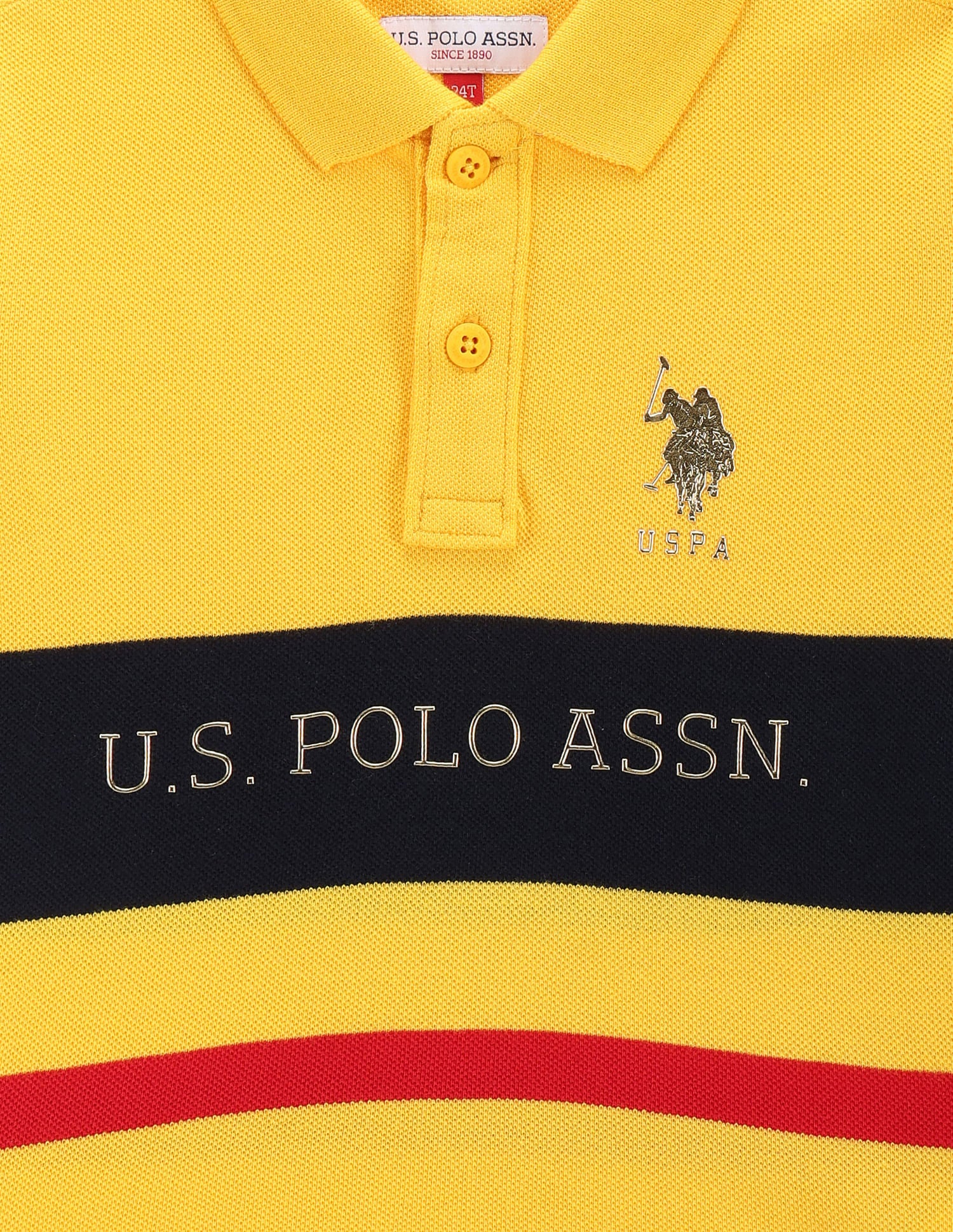 Boys Brand Stripe Polo Shirt Yellow - U.S. POLO ASSN. | Large