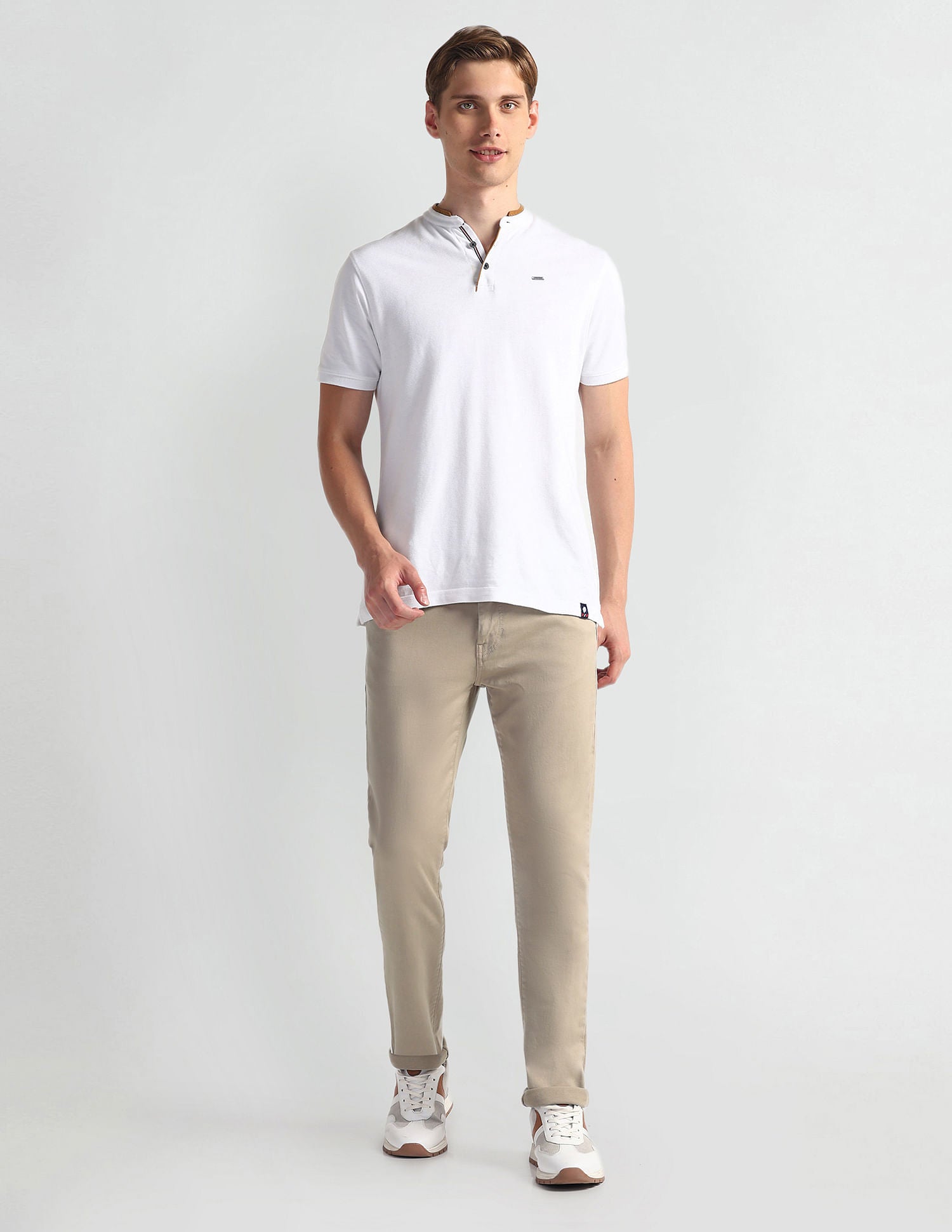 Harold Slim Straight Fit Beige Jeans Beige - U.S. Polo Assn. India | Large