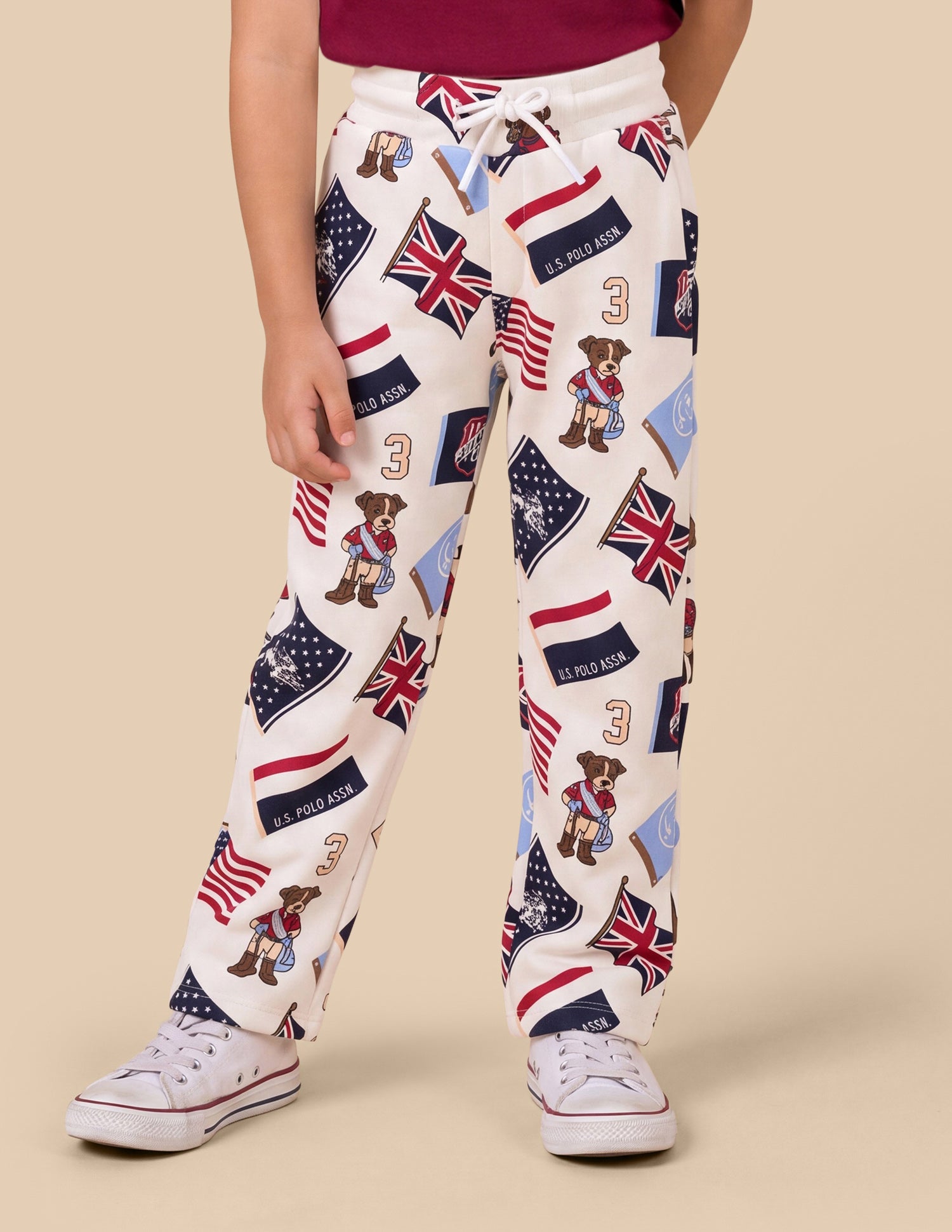 Graphic Brand Printed Regular Fit Track Pants White - U.S. Polo Assn. India | Large