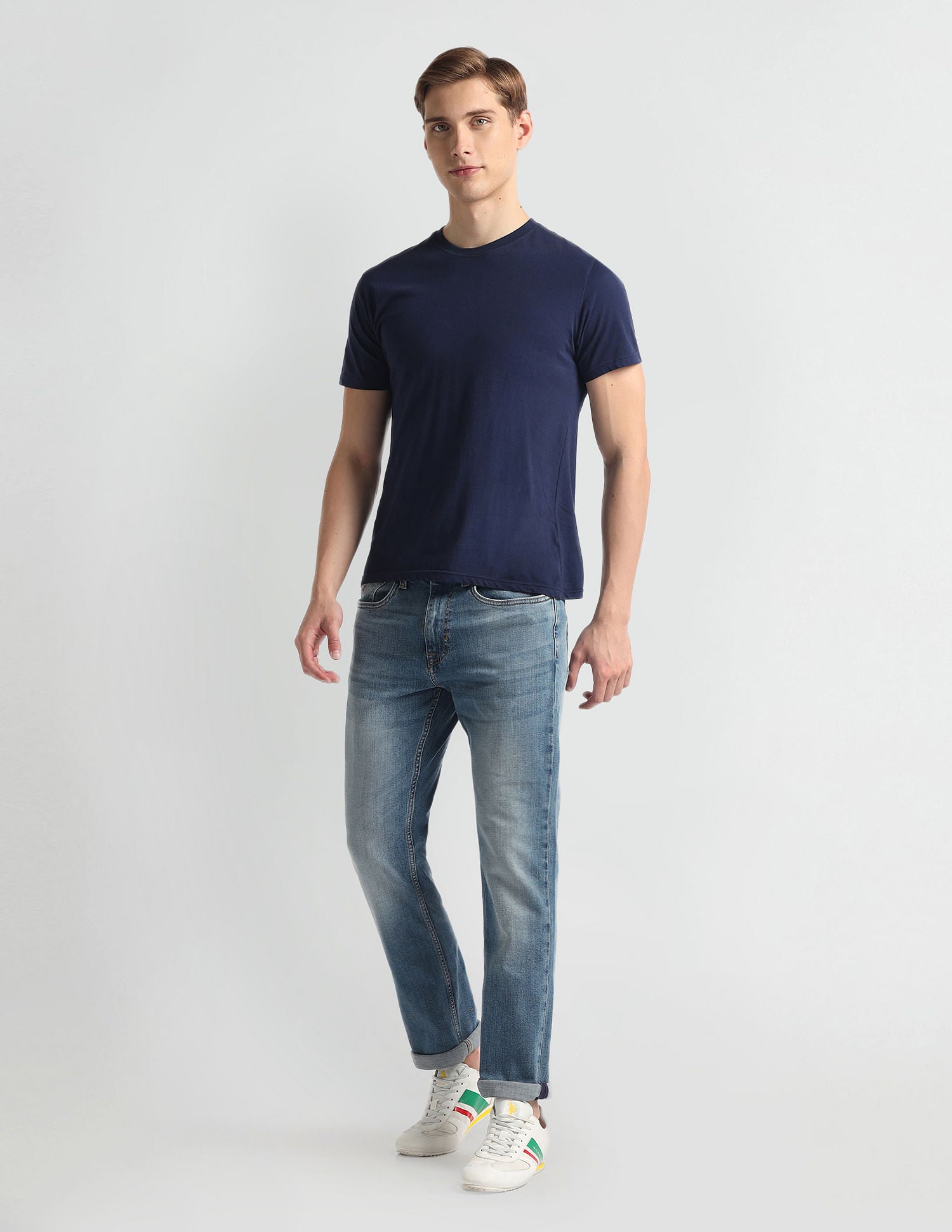 Harold Slim Straight Fit Blue Jeans Blue - U.S. Polo Assn. India | Large