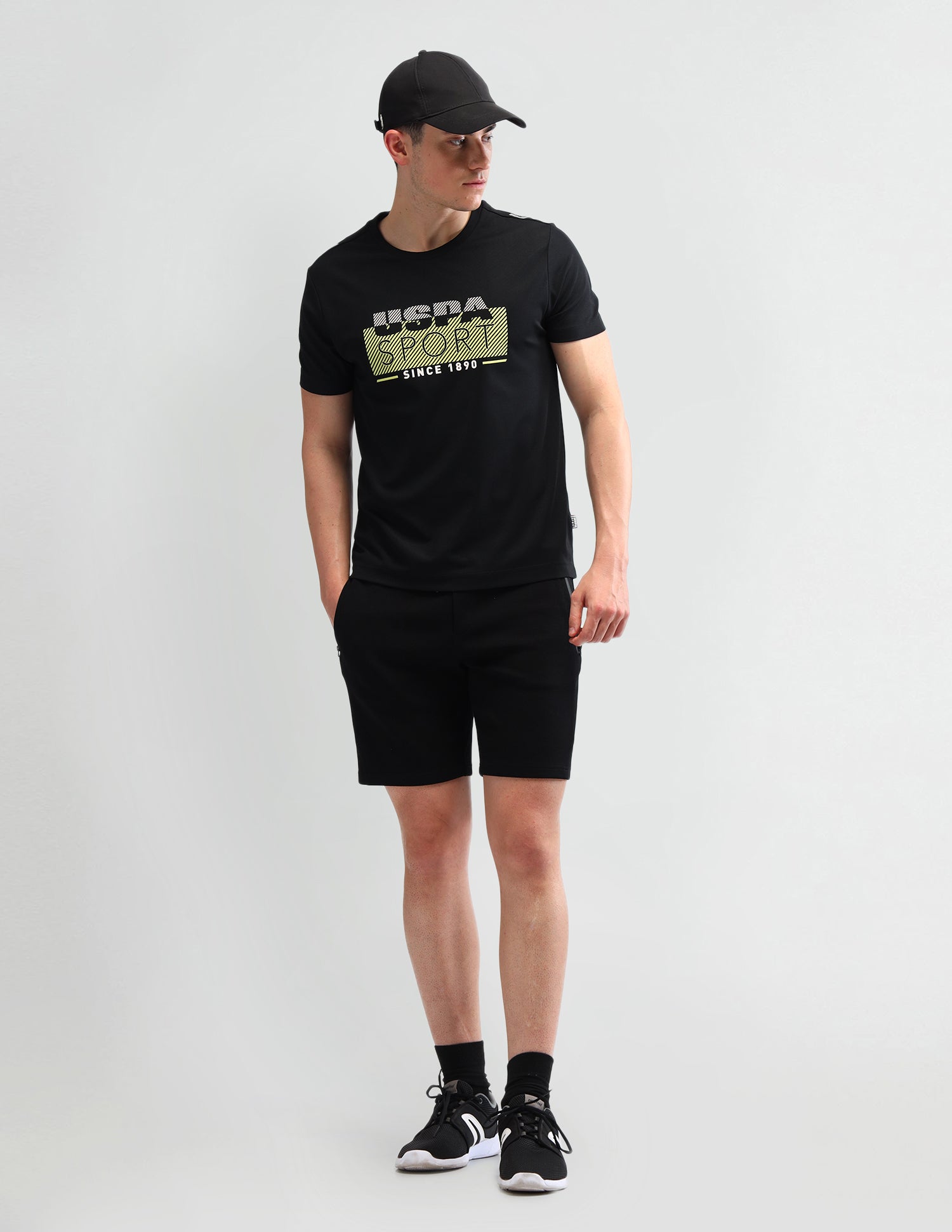 Brand Printed Slim Fit T-Shirt Black - U.S. Polo Assn. India | Large