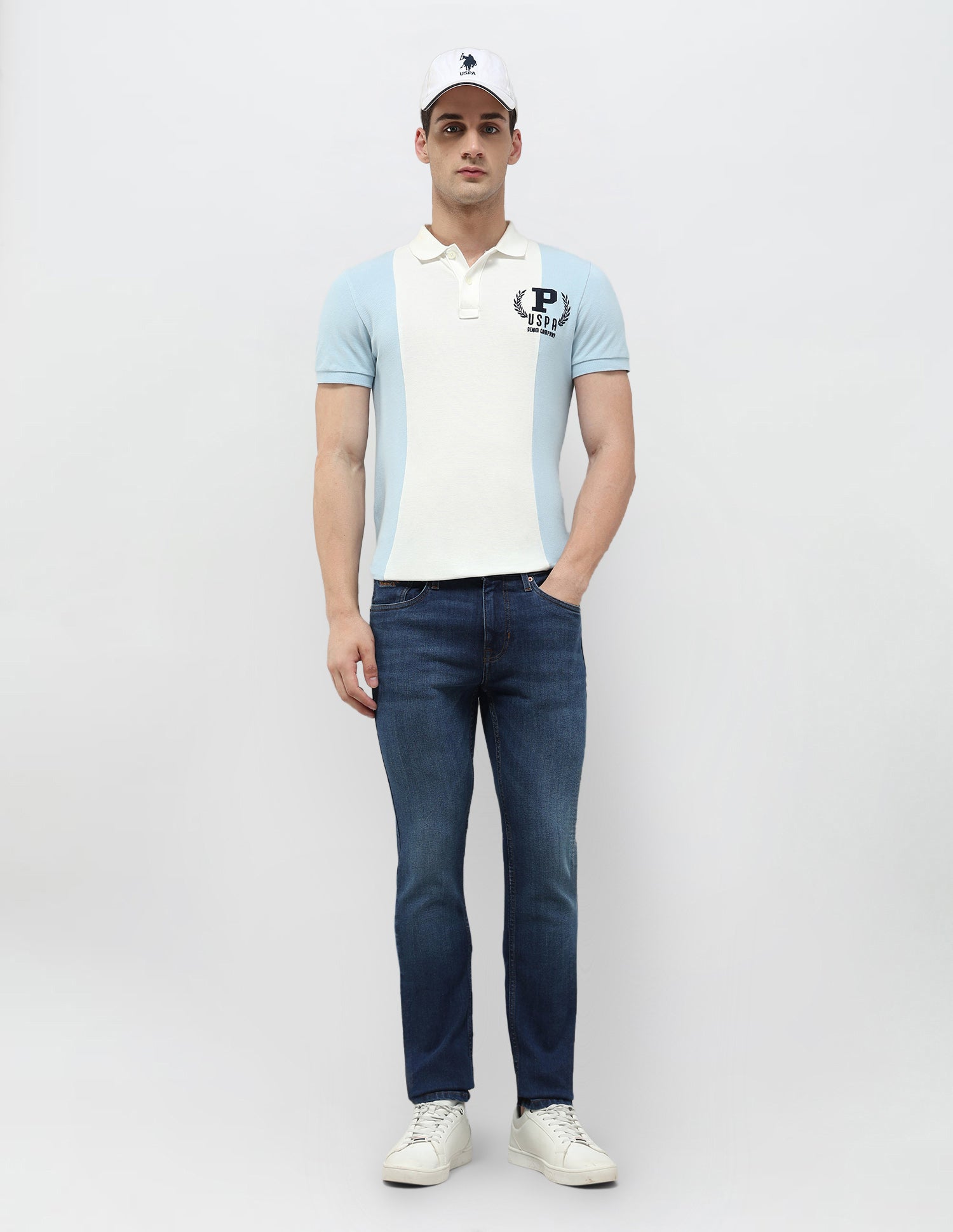 Regallo Skinny Fit Mid Rise Jeans Med Blue - U.S. POLO ASSN. | Large