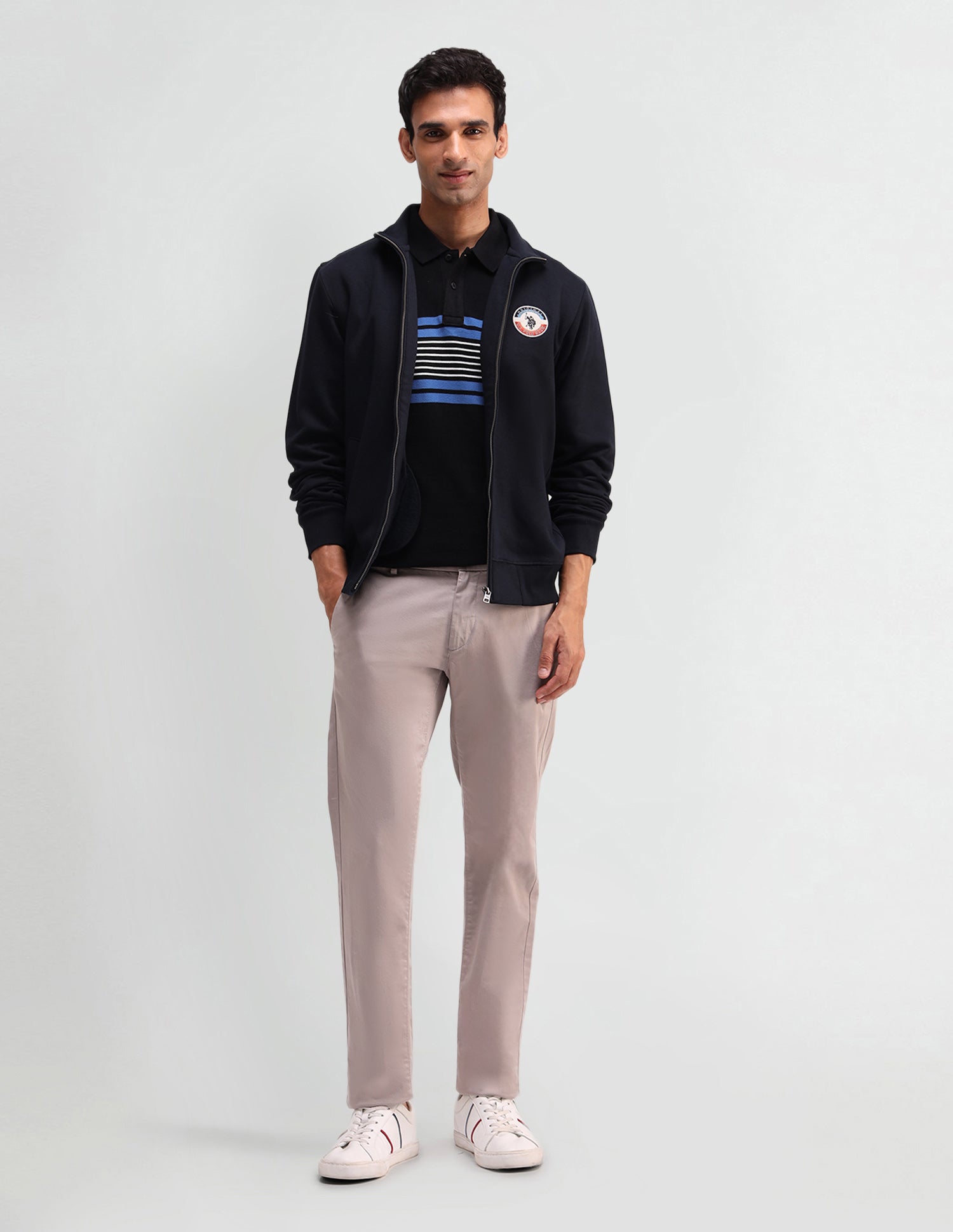 Solid Regular Fit Sweatshirt Navy - U.S. Polo Assn. India | Large