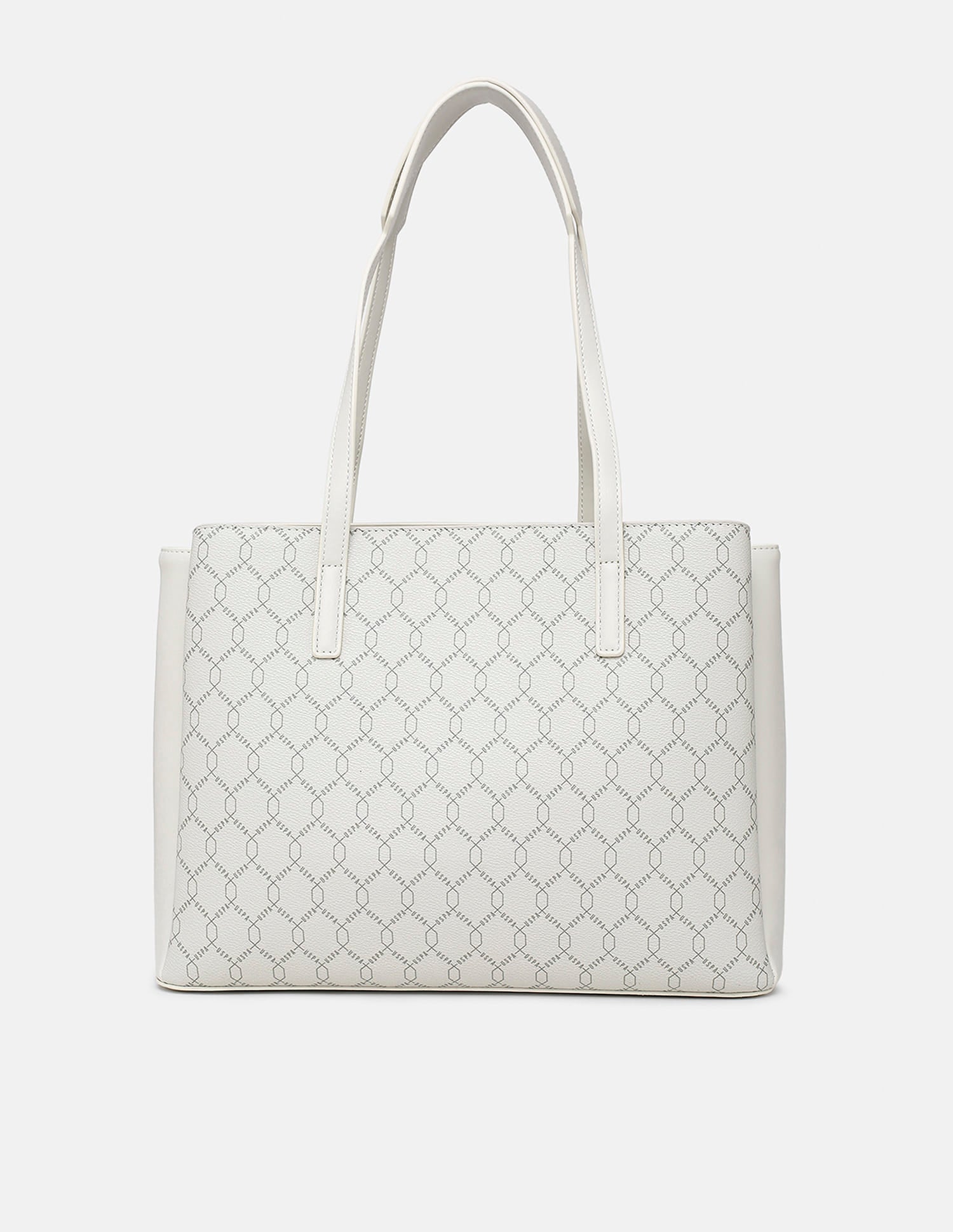 Cia Monogram Tote Bag Off White - U.S. Polo Assn. India | Large