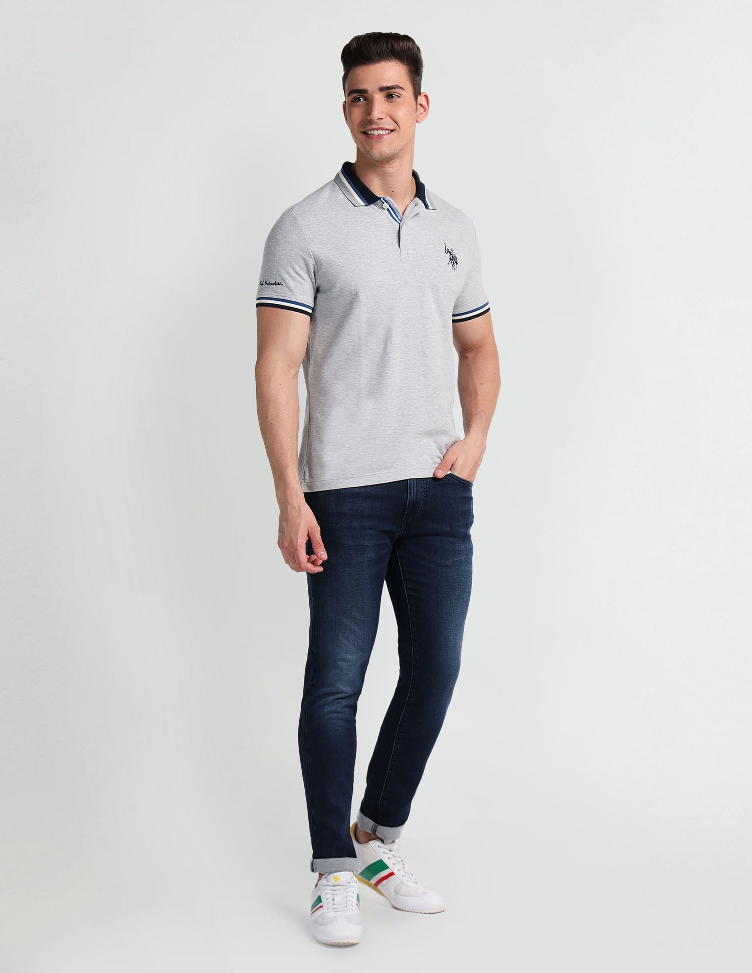 Muscle Fit Heathered Polo Shirt – U.S. Polo Assn. India