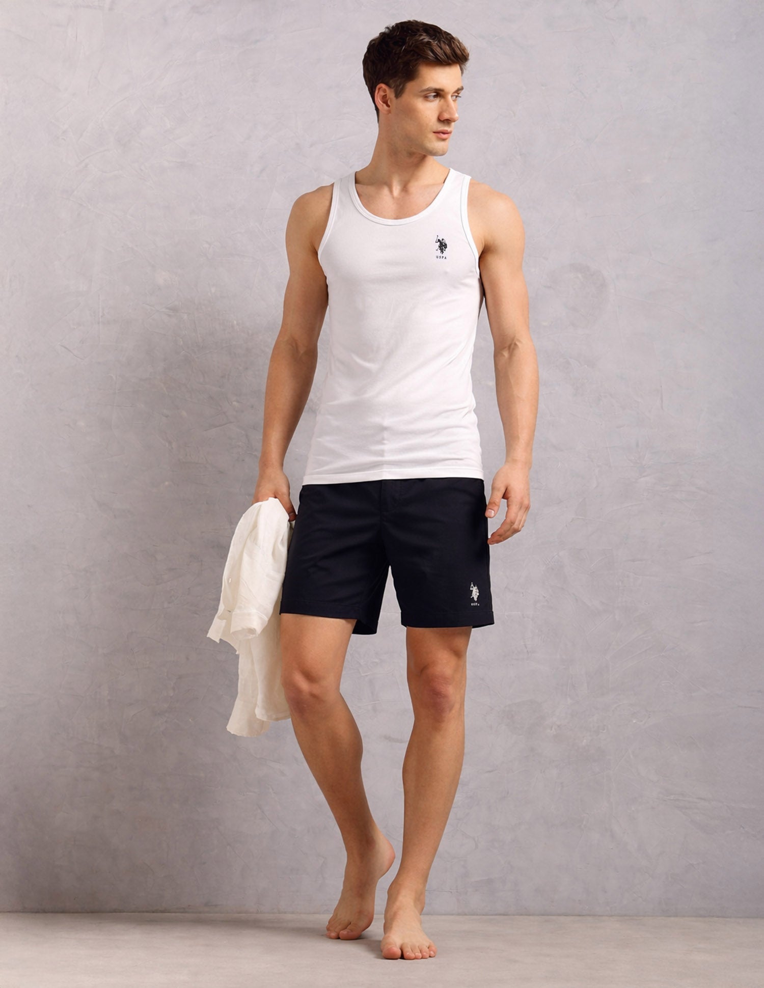 Moisture Absorbent Stretch Fit AV001 Vest - Pack Of 1 White - U.S. Polo Assn. India | Large