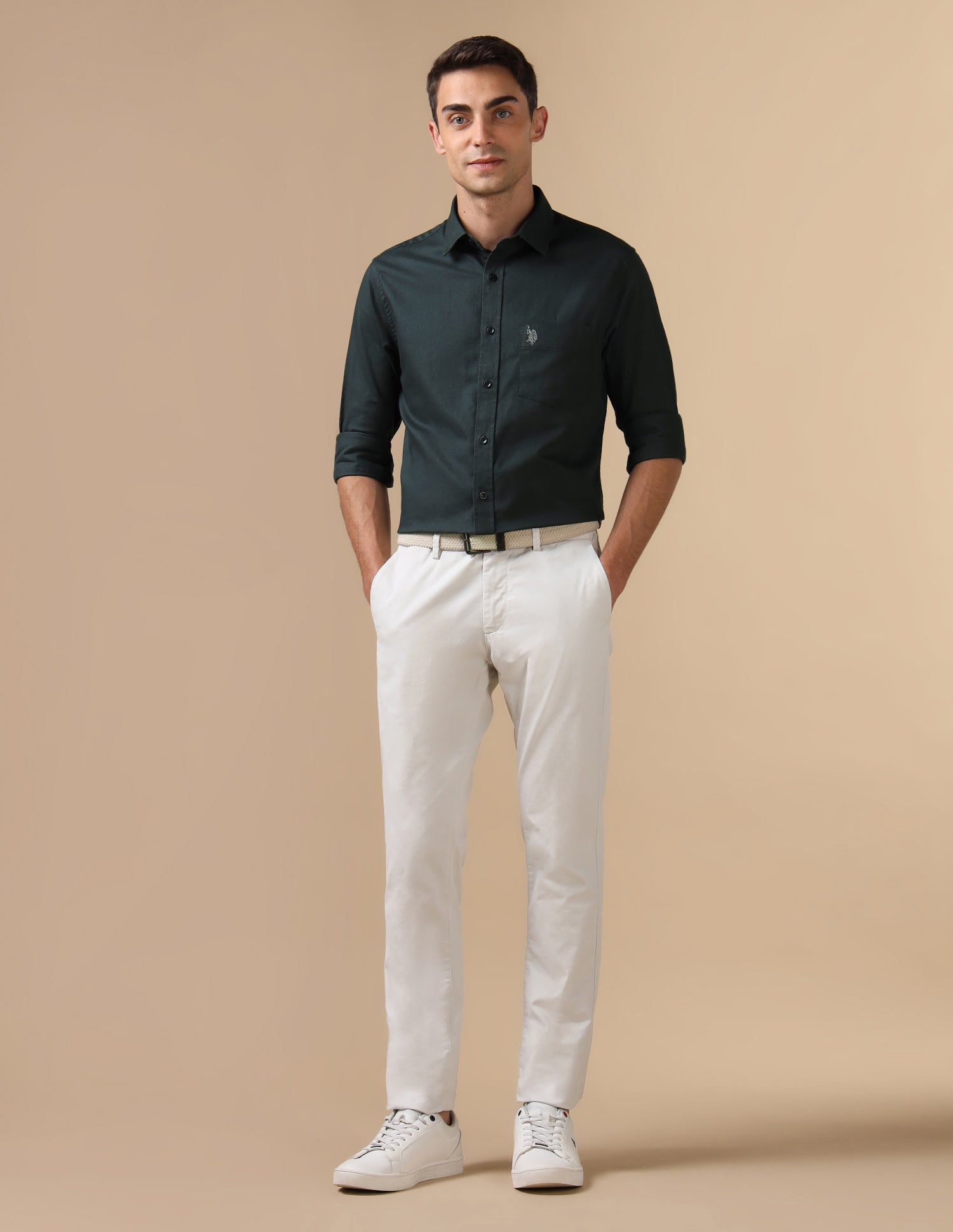 Dobby Pure Cotton Shirt Teal - U.S. POLO ASSN. | Large