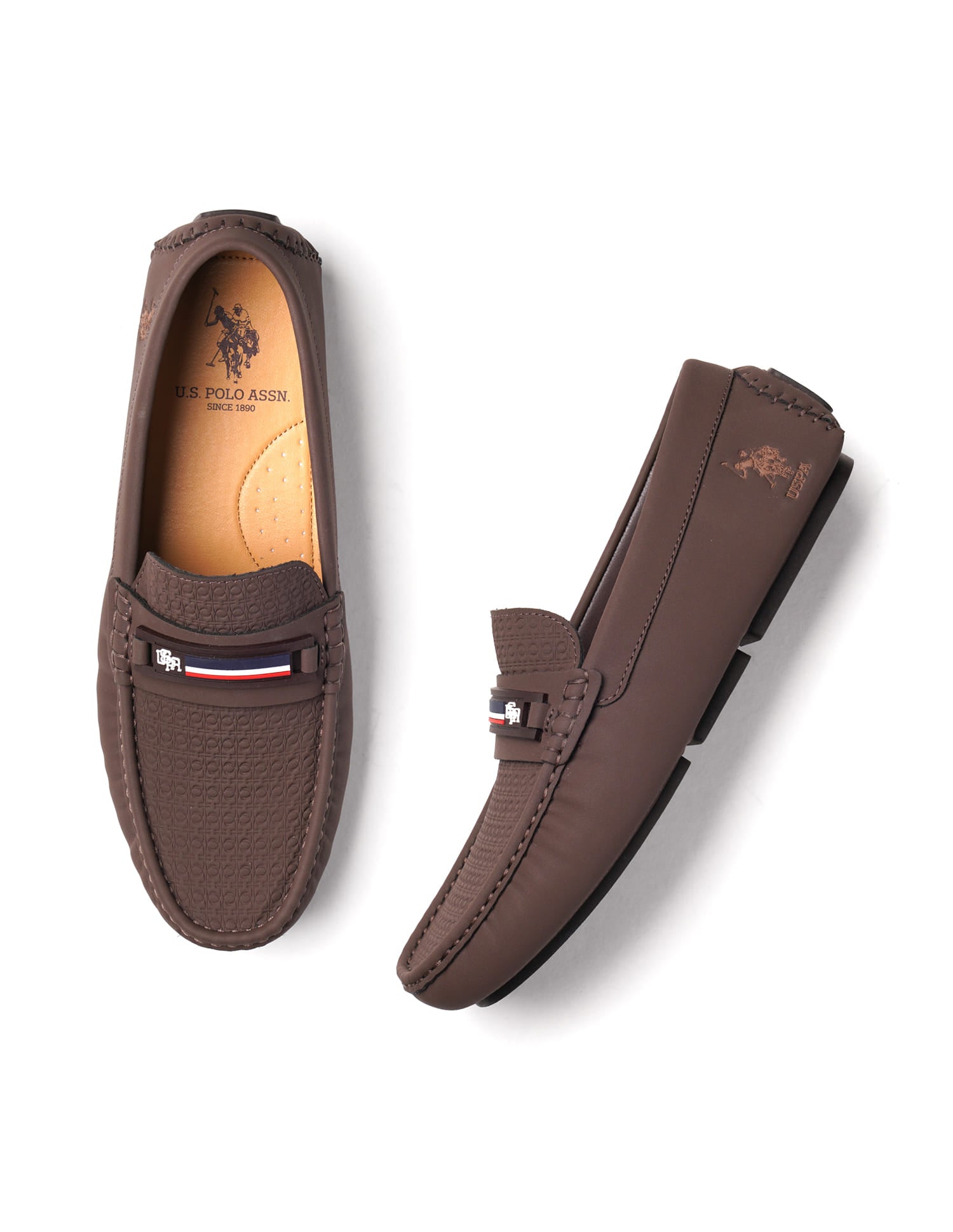 Men Teno Textured Loafer Brown - U.S. Polo Assn. India | Large