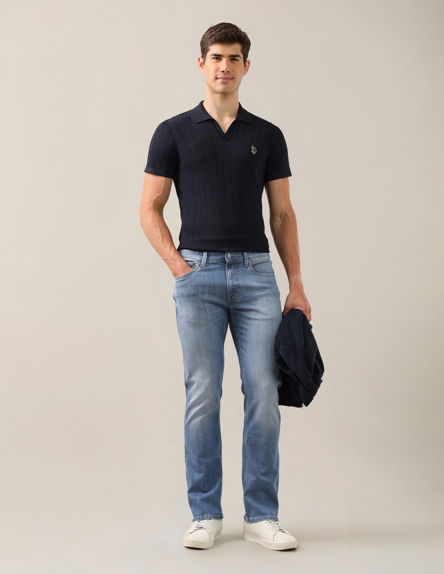 Harold Slim Straight Fit Blue Jeans Light Blue - U.S. Polo Assn. India | Large