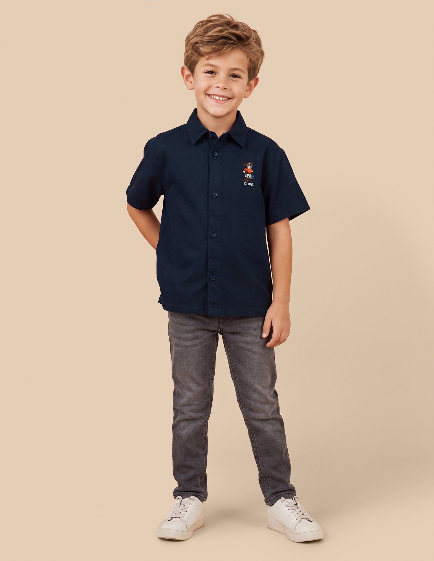 Twill Boxy Fit Shirt Navy - U.S. Polo Assn. India | Large