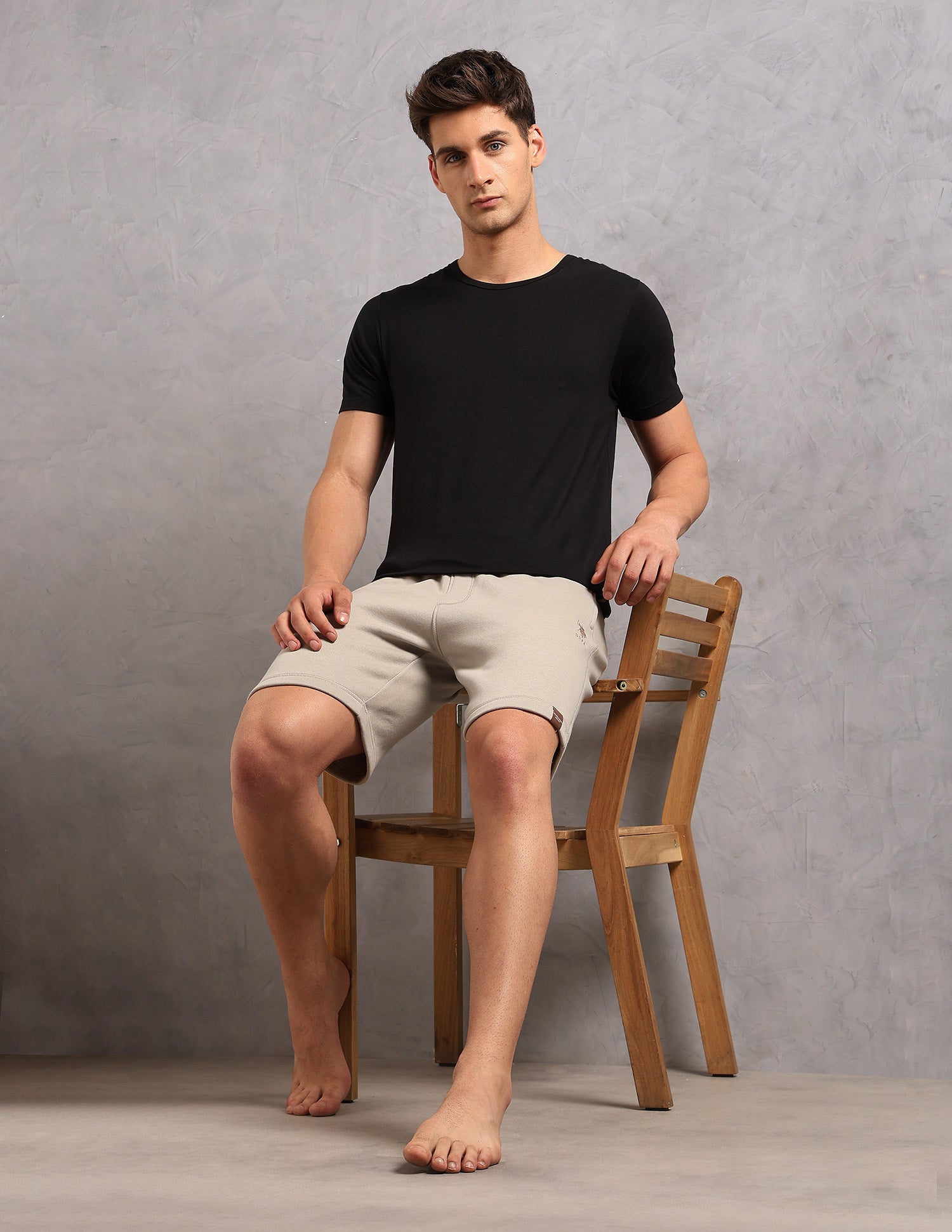 Cotton Terry OES10 Lounge Shorts - Pack Of 1 Grey Mid Stone - U.S. POLO ASSN. | Large