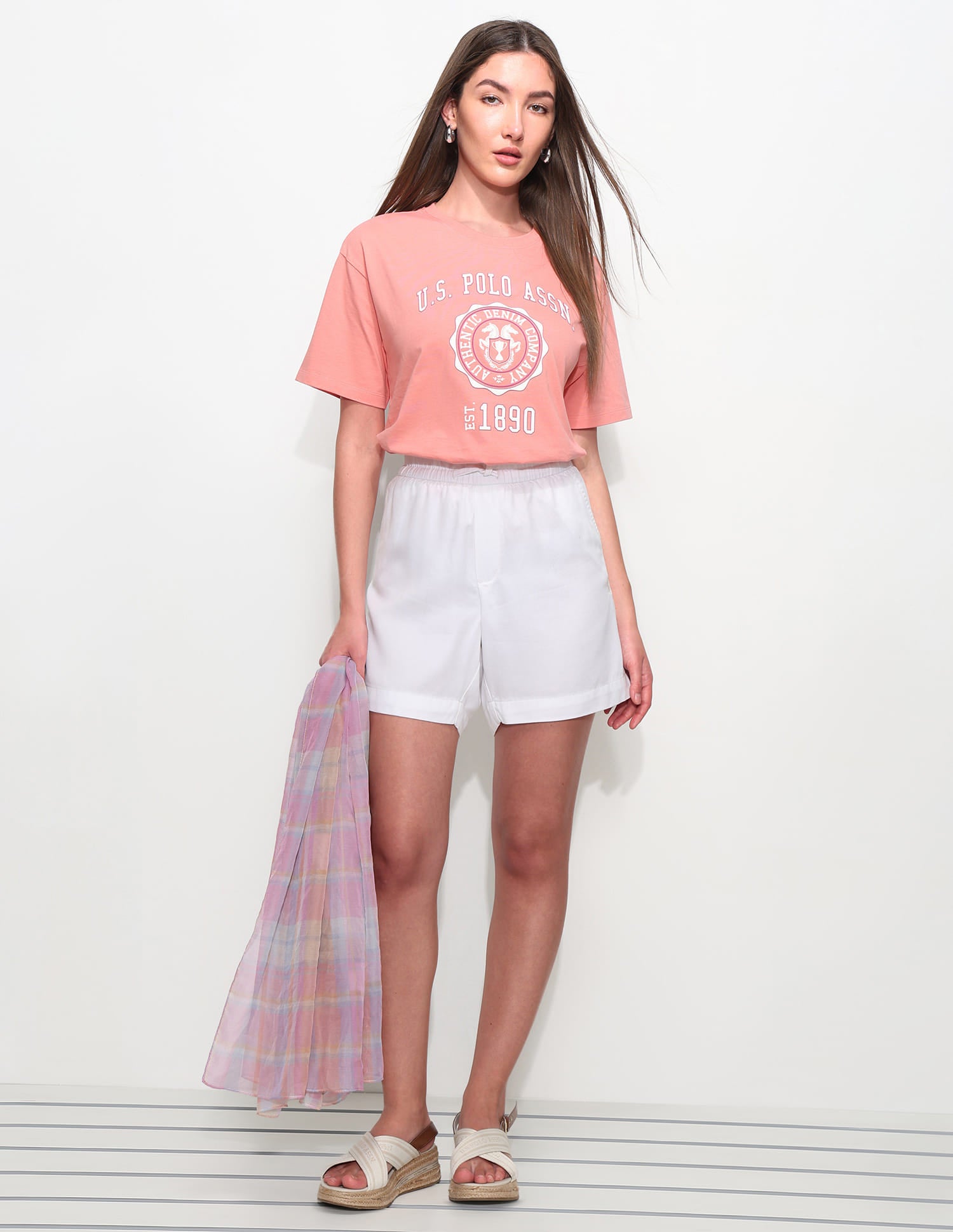 Oversized Brand Printed T-Shirt Pink - U.S. Polo Assn. India | Large
