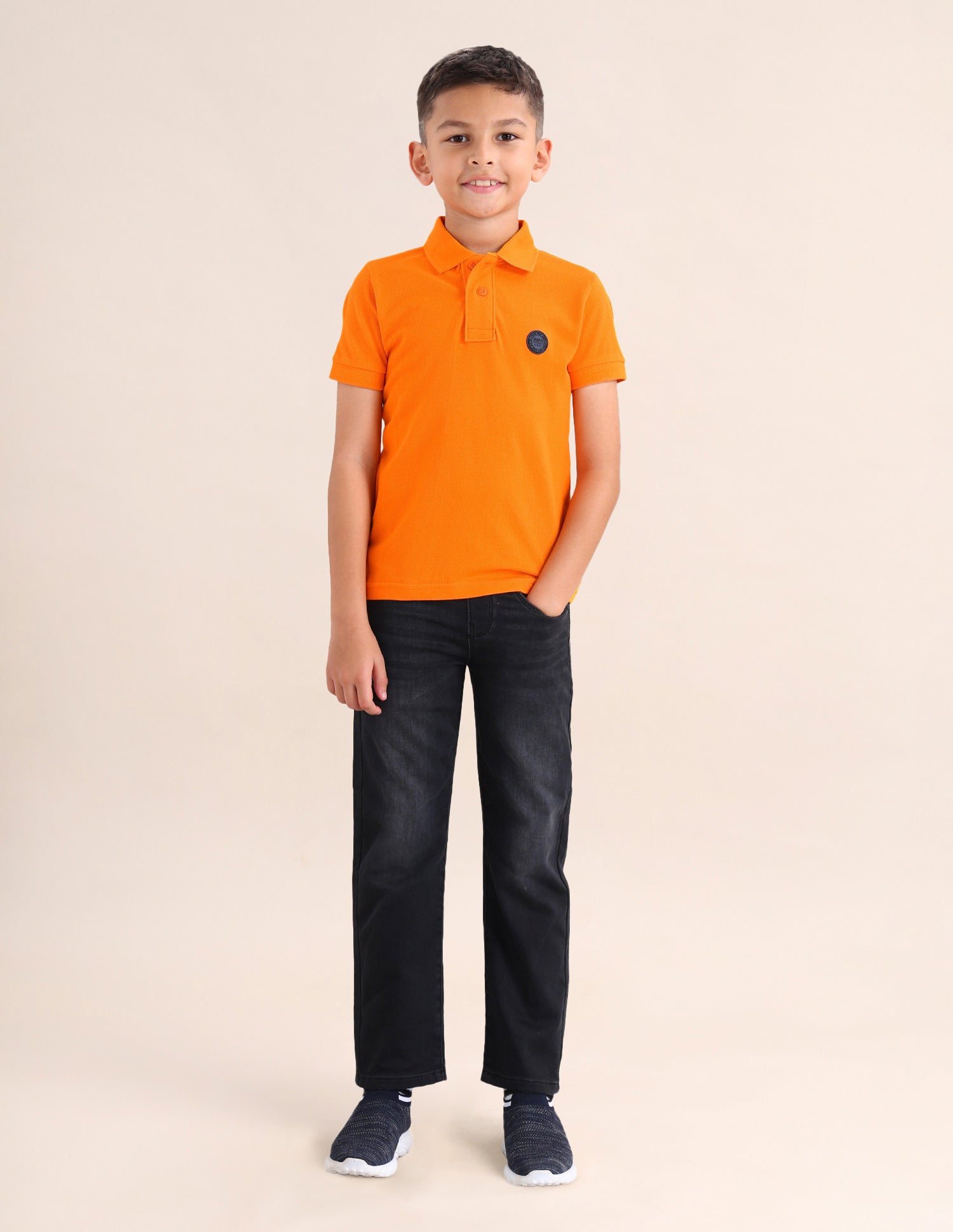 Boys Solid Regular Fit T-Shirt Dark Orange - U.S. POLO ASSN. | Large