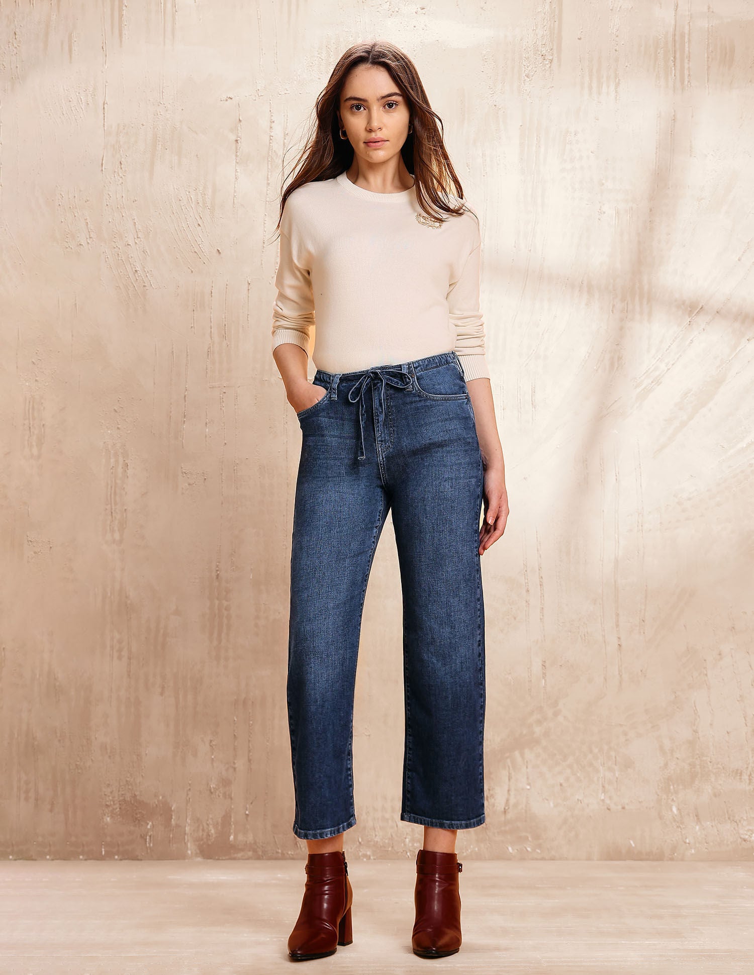 High Rise Straight Fit Jeans Blue - U.S. POLO ASSN. | Large