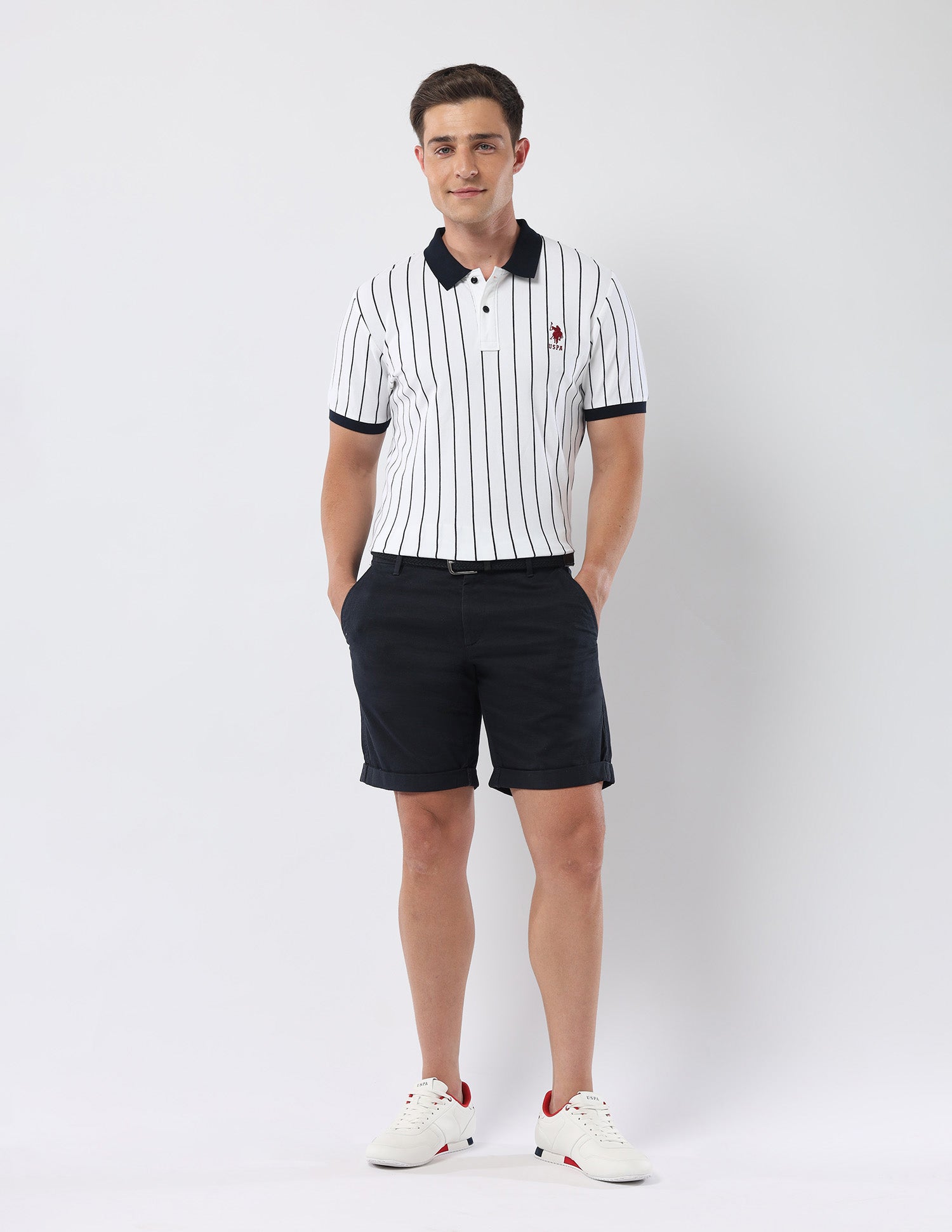 Vertical Striped 135 Anniversary Polo Shirt White - U.S. Polo Assn. India | Large