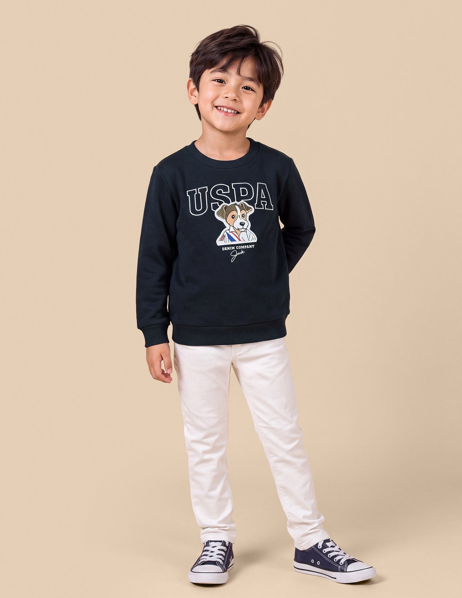Graphic Brand Embroidered Regular Fit Sweatshirt Navy - U.S. Polo Assn. India | Large