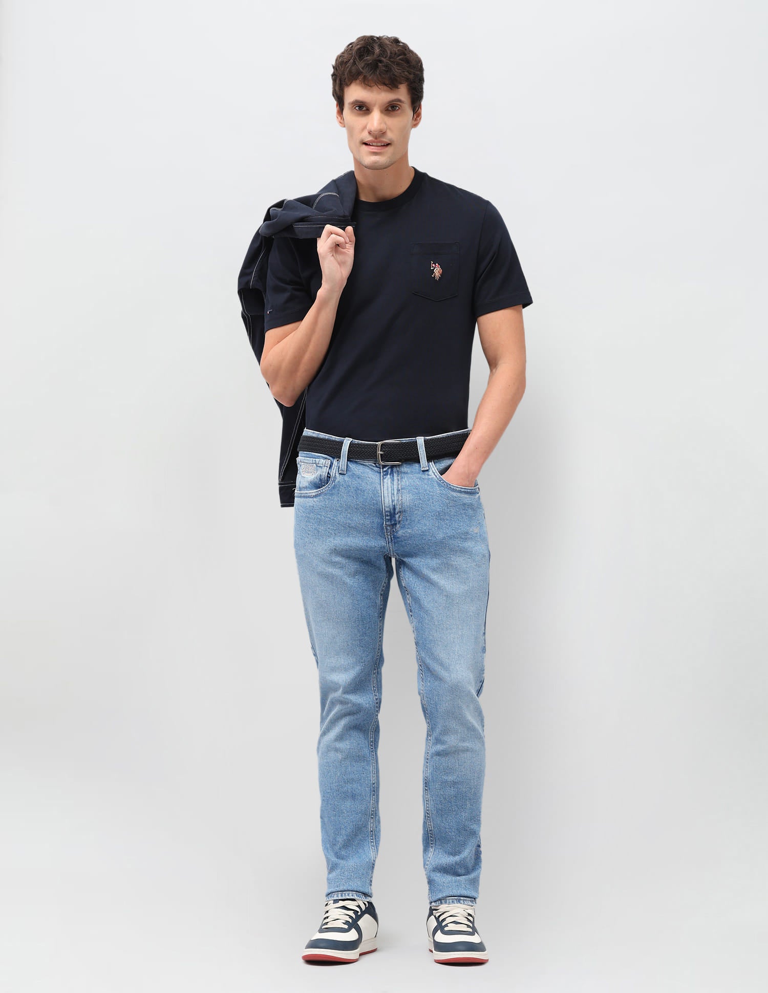Solid Slim Fit Jeans Blue - U.S. Polo Assn. India | Large