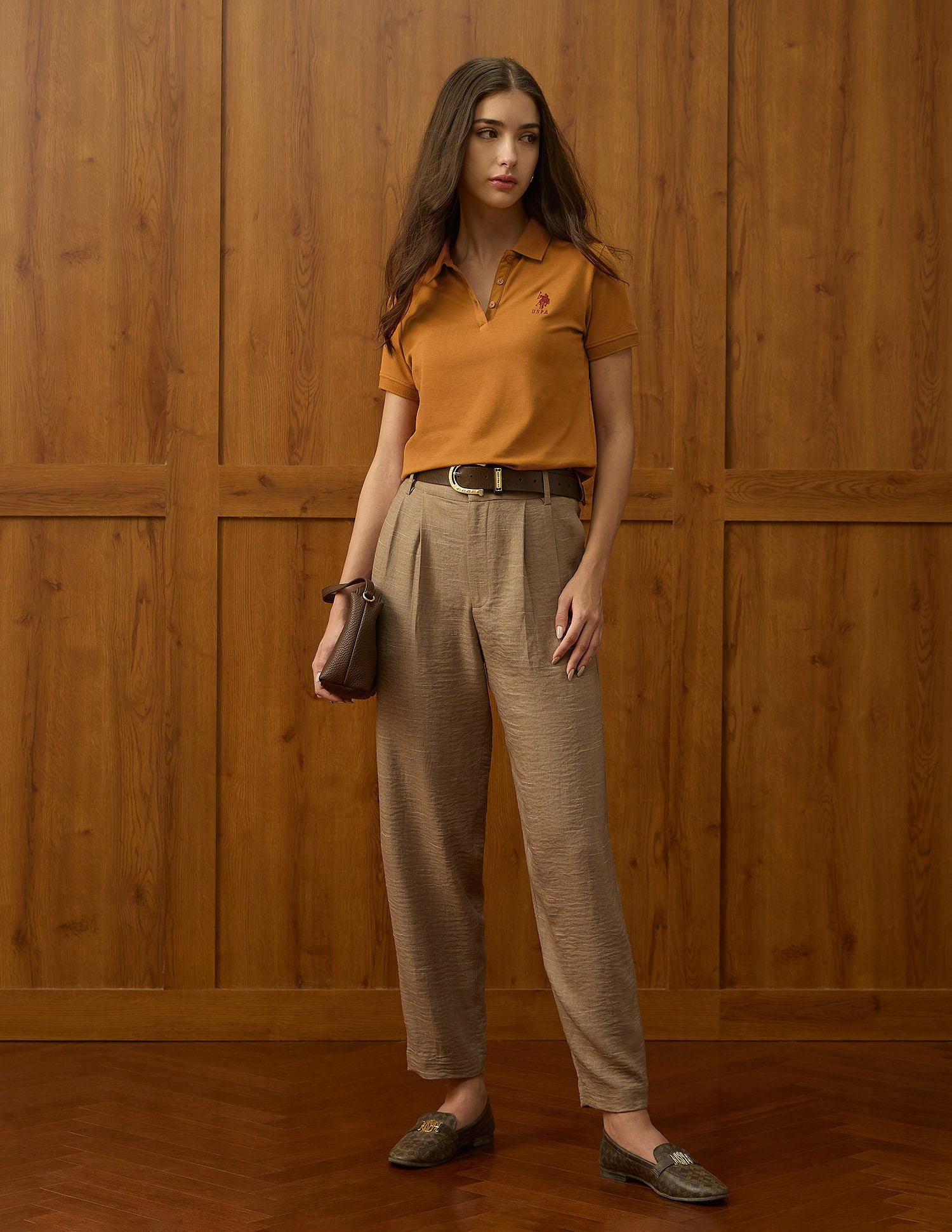 Regular Fit Solid Polo Shirt Orange - U.S. POLO ASSN. | Large