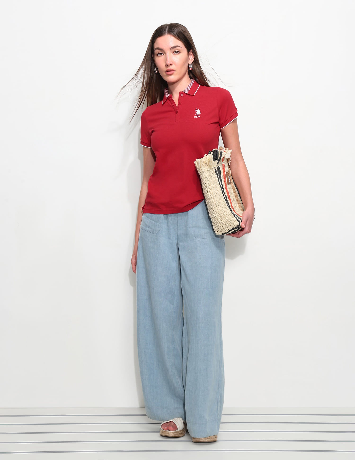 Regular Fit Solid Polo Shirt Red - U.S. Polo Assn. India | Large