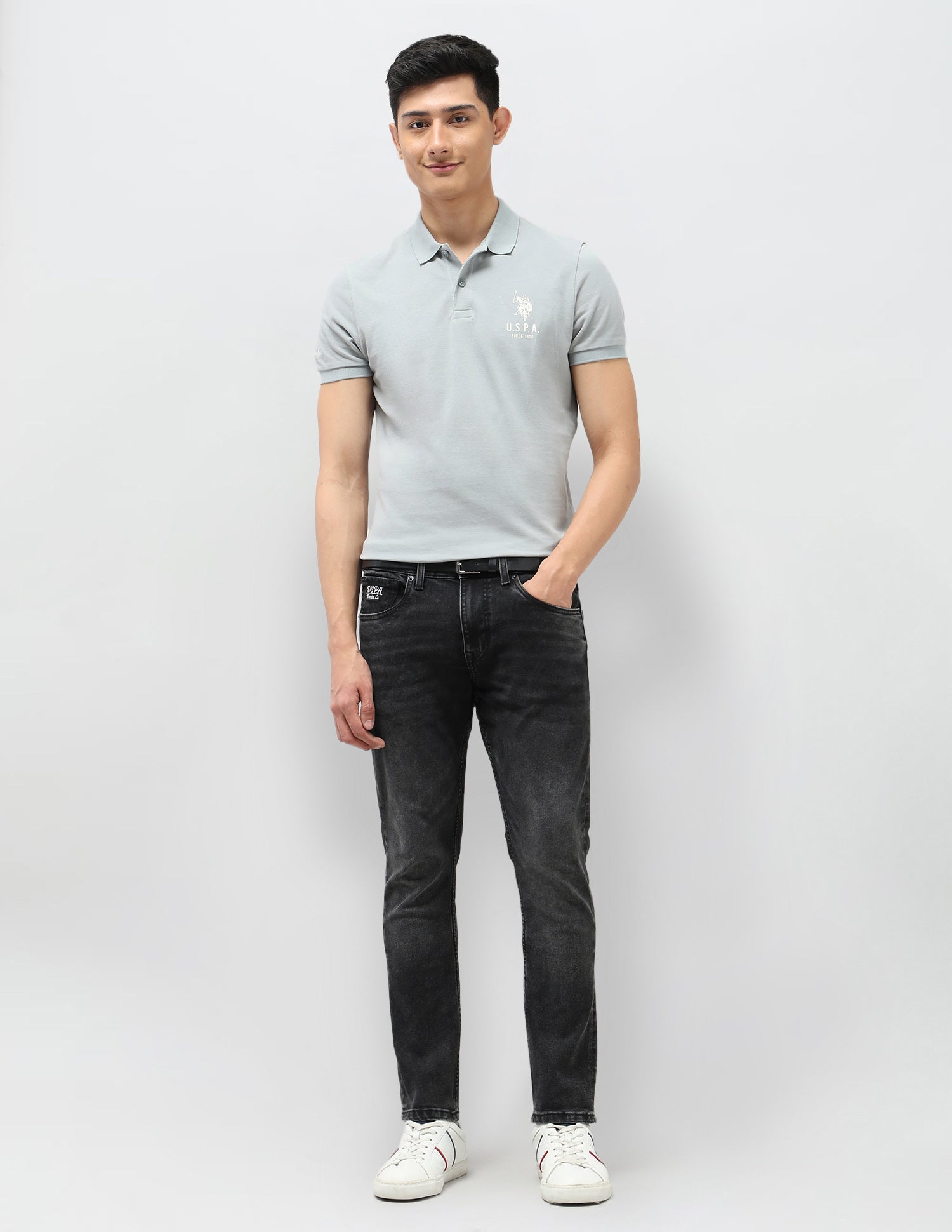 Henry Tapered Fit Black Jeans Black - U.S. Polo Assn. India | Large