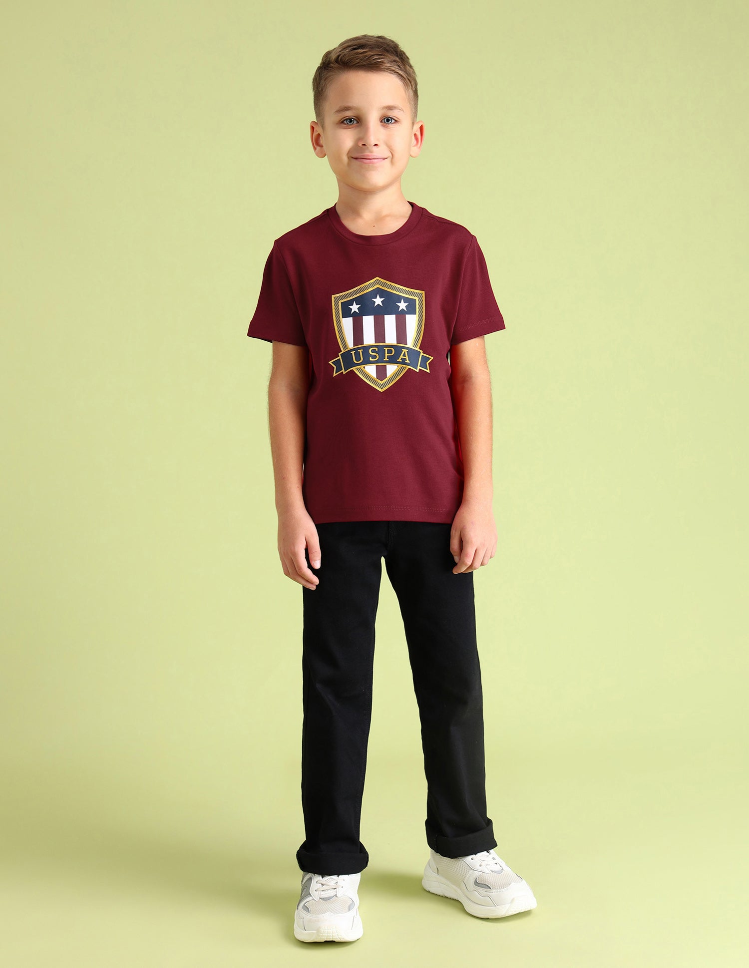 Boys Brand Printed T-Shirt Maroon - U.S. Polo Assn. India | Large