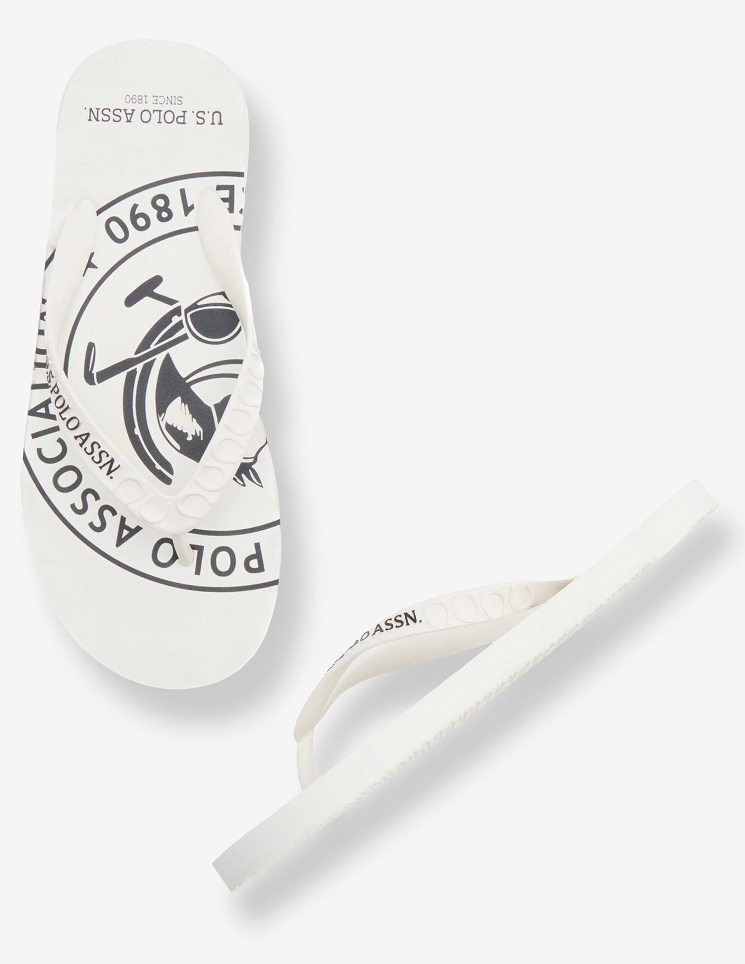 Alabi Brand Printed Flip Flops White - U.S. Polo Assn. India | Large