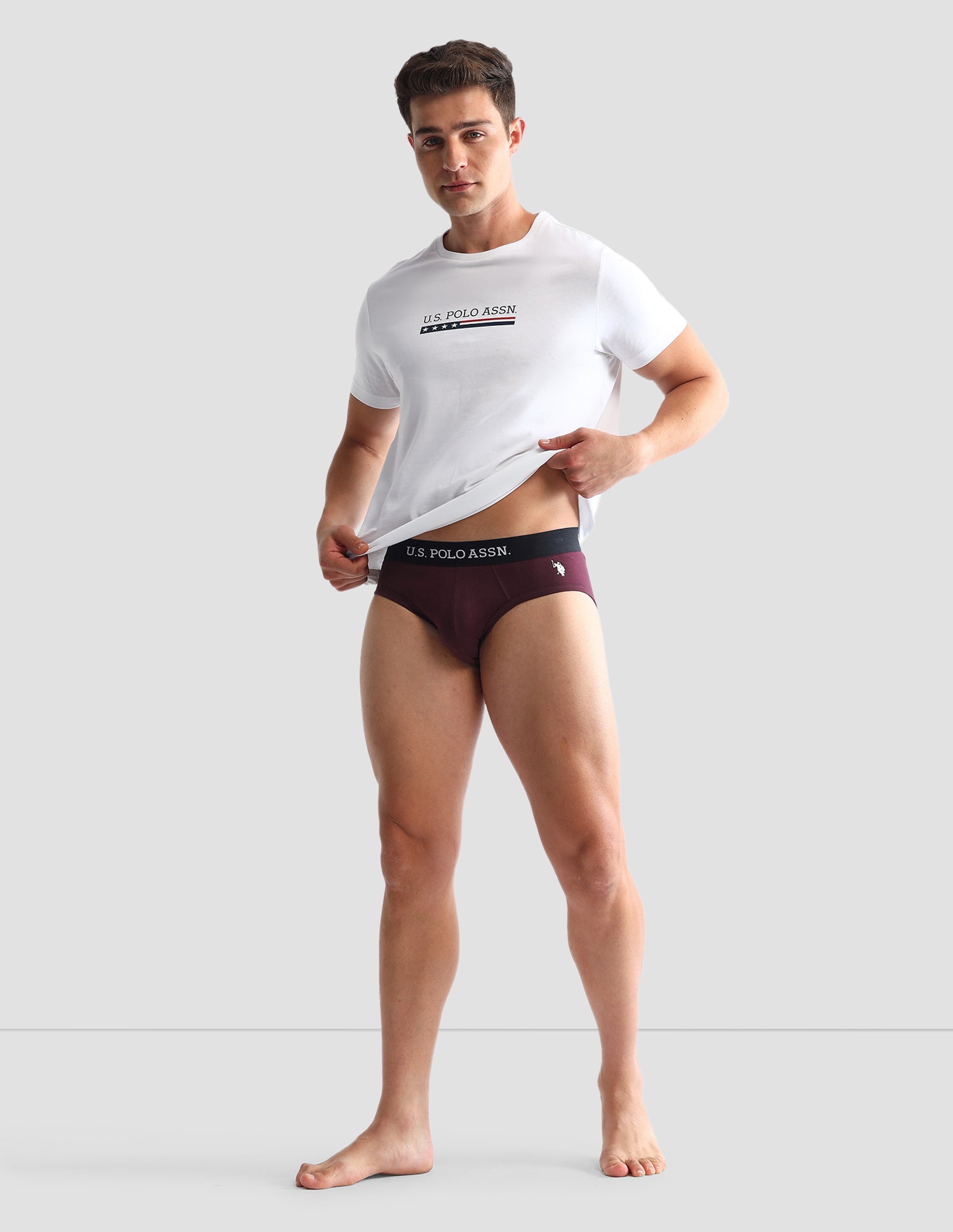 Anti Microbial Solid OEB13 Briefs - Pack Of 3 Black, Navy and Burgandy - U.S. POLO ASSN. | Large