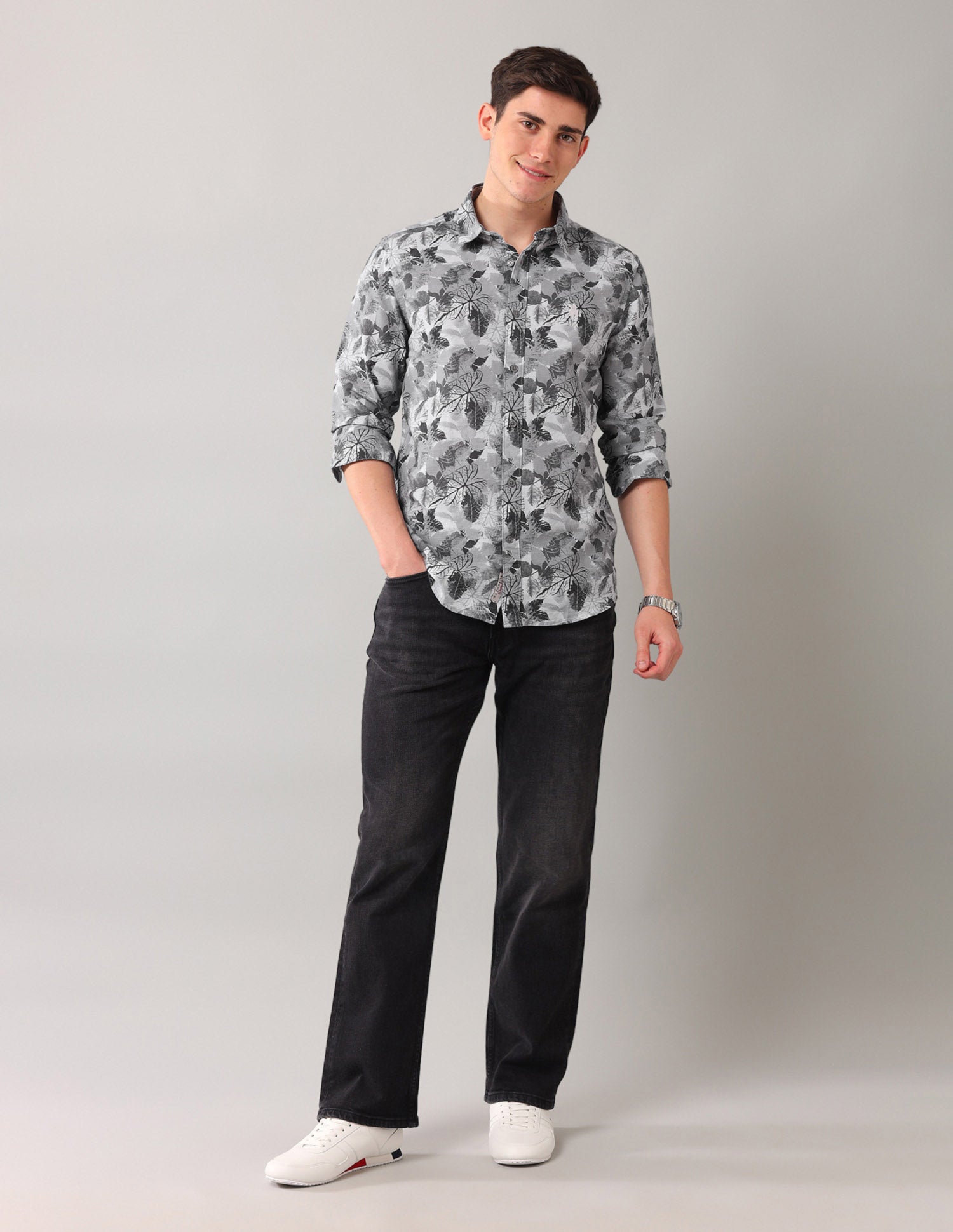 All Over Printed Regular Fit Shirt Grey - U.S. POLO ASSN. | Large