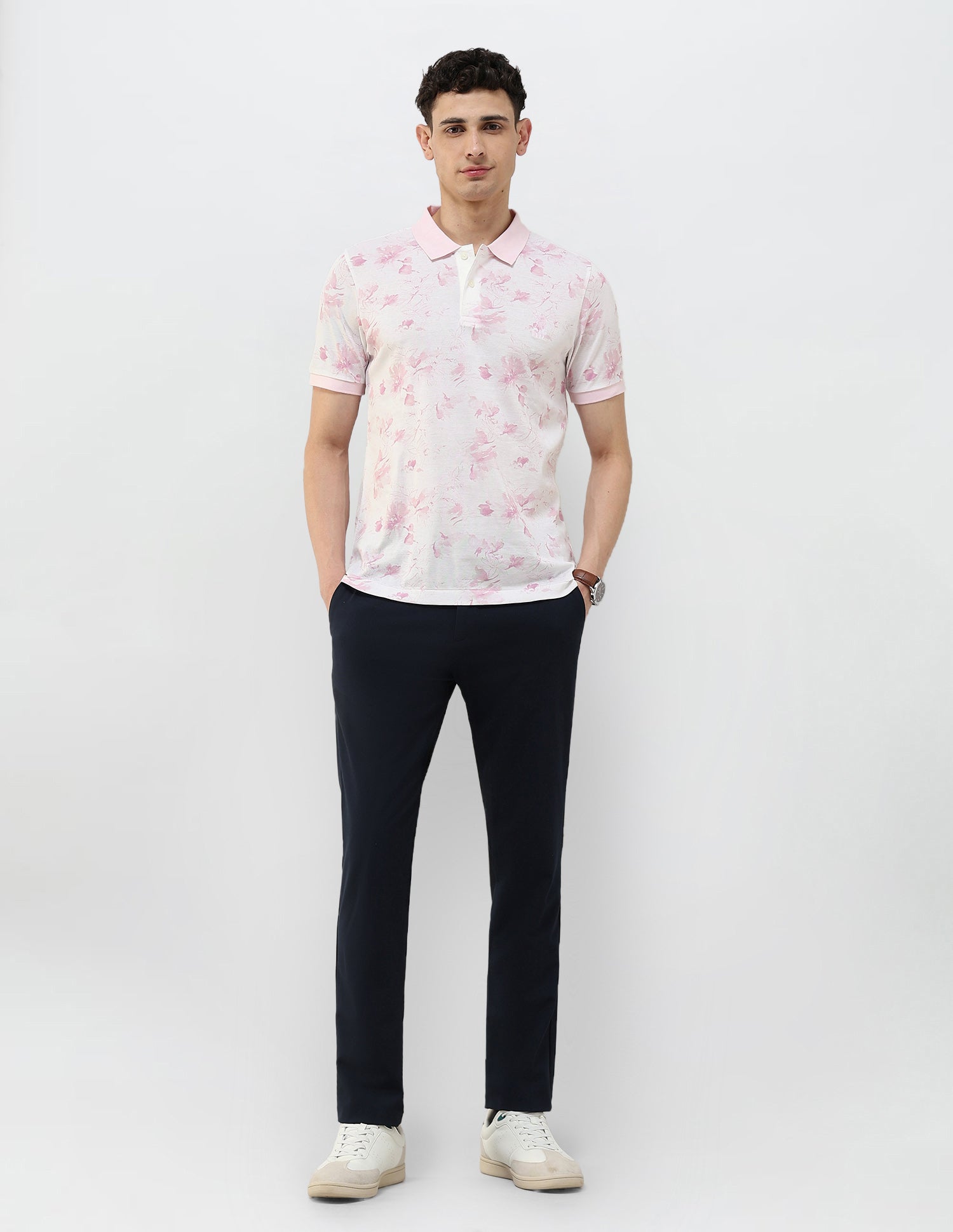 Floral Printed Slim Fit Polo Shirt Light Pink - U.S. POLO ASSN. | Large