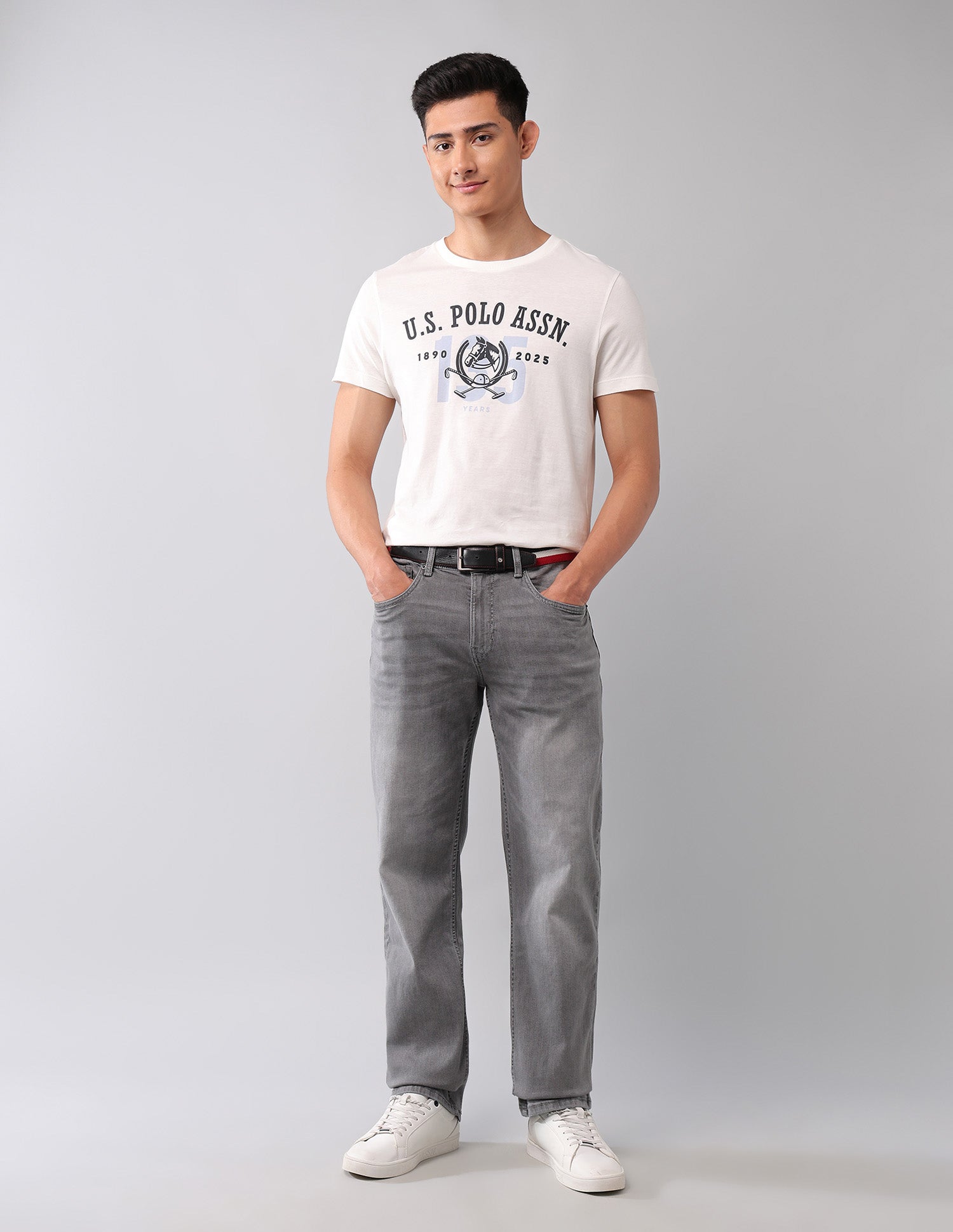 Shawn Relaxed Fit Grey Jeans Grey - U.S. Polo Assn. India | Large
