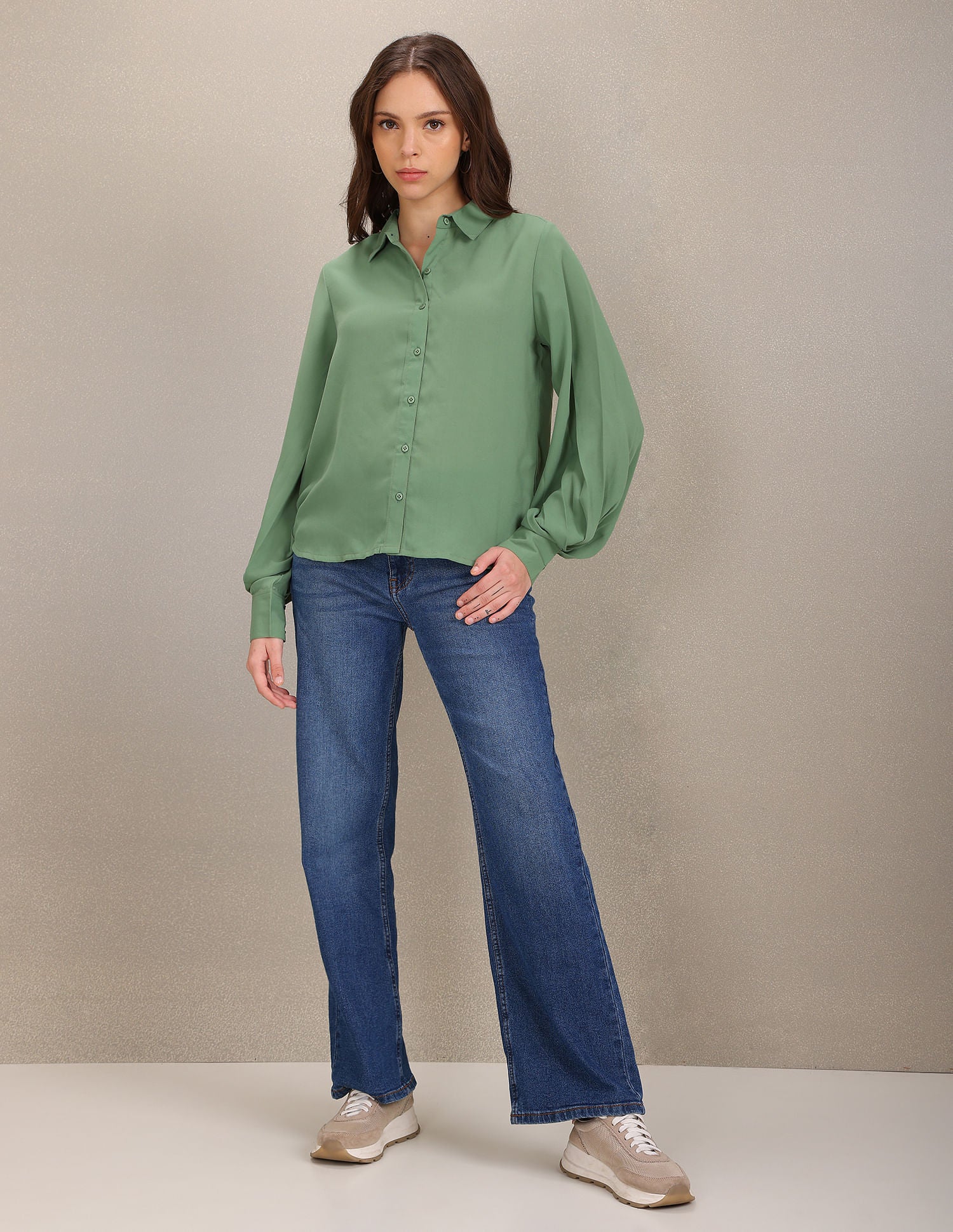 Long Sleeve Solid Top Green - U.S. POLO ASSN. | Large