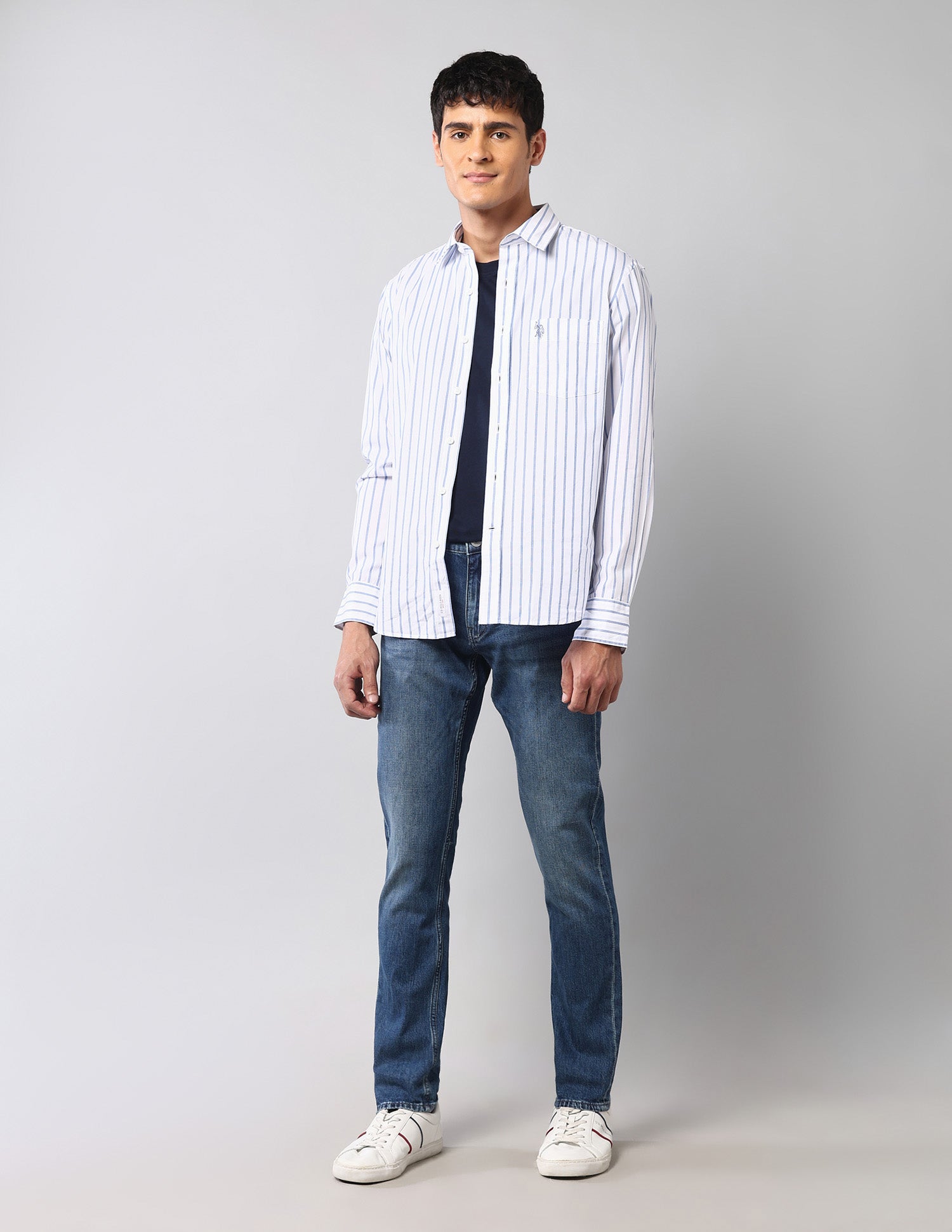 Brandon Slim Tapered Fit Blue Vintage Jeans Dark Wash - U.S. POLO ASSN. | Large