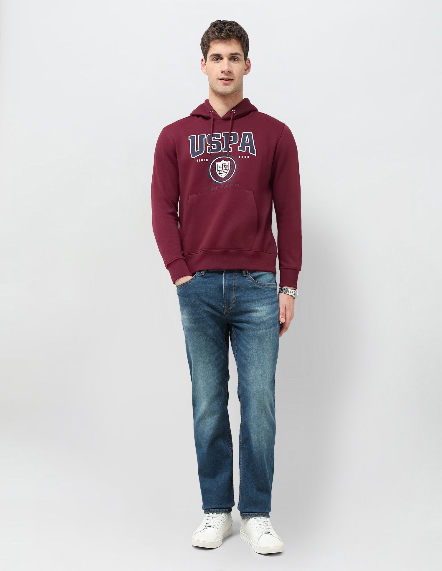 Brand Printed Regular Fit Sweatshirt Maroon - U.S. POLO ASSN. | Large