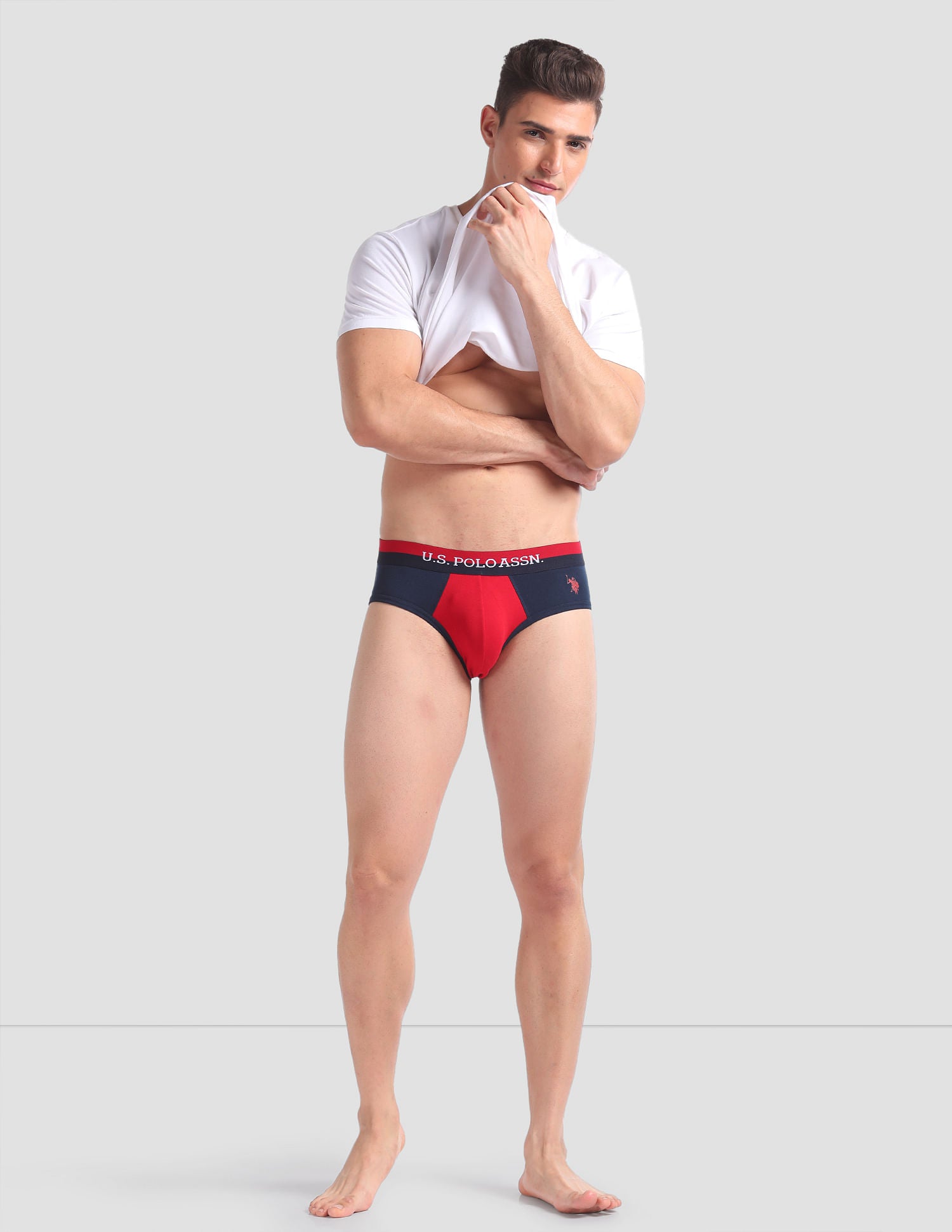 Elasticized Waist EB02 Briefs - Pack Of 2 Red and Navy - U.S. POLO ASSN. | Large