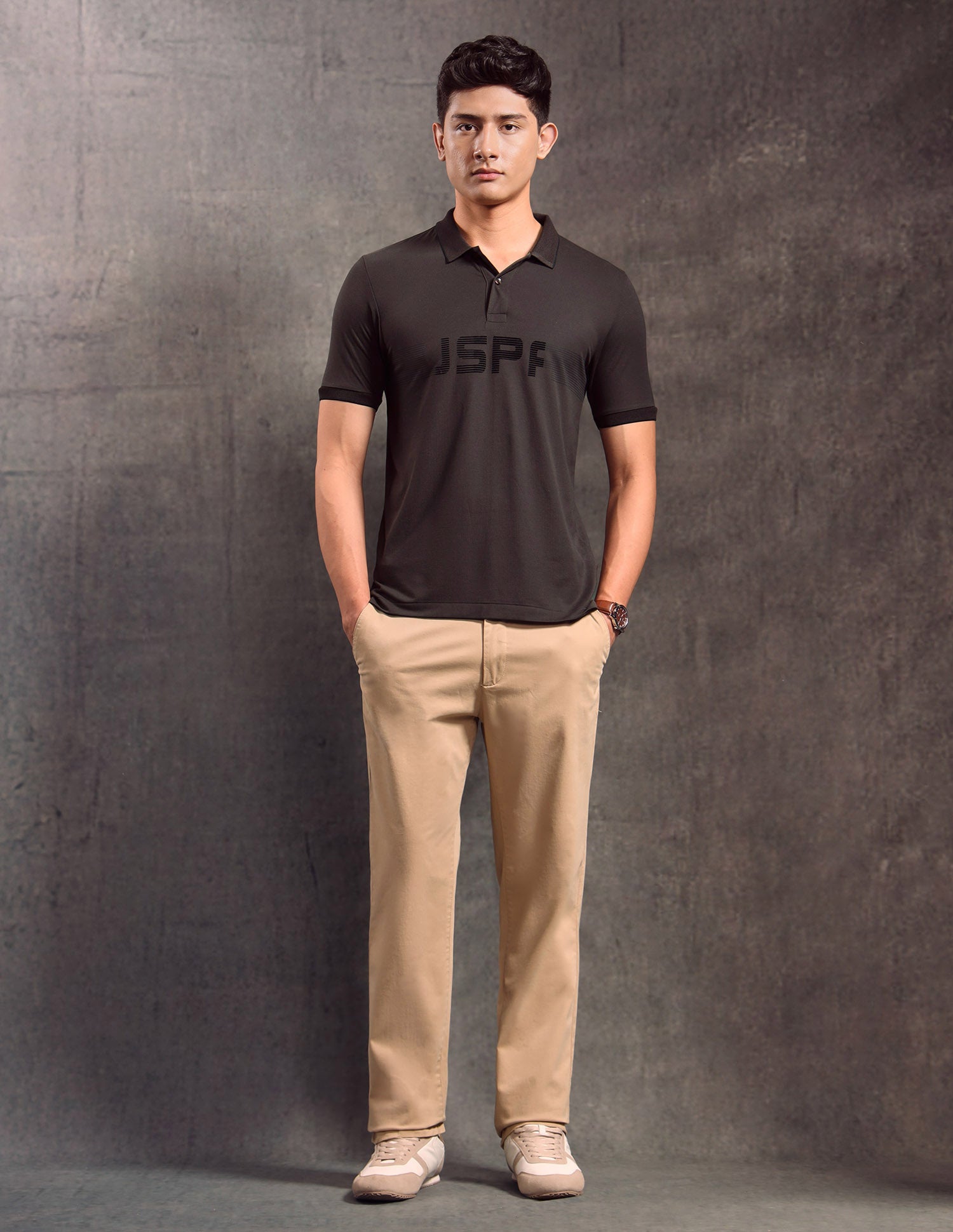 Brand Printed Muscle Fit Polo shirt Dark Brown - U.S. POLO ASSN. | Large