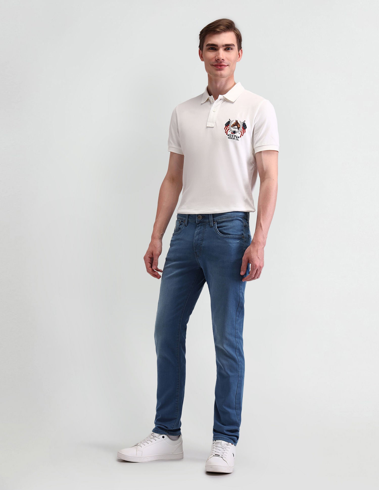 Regallo Skinny Fit Blue Jeans Blue - U.S. Polo Assn. India | Large