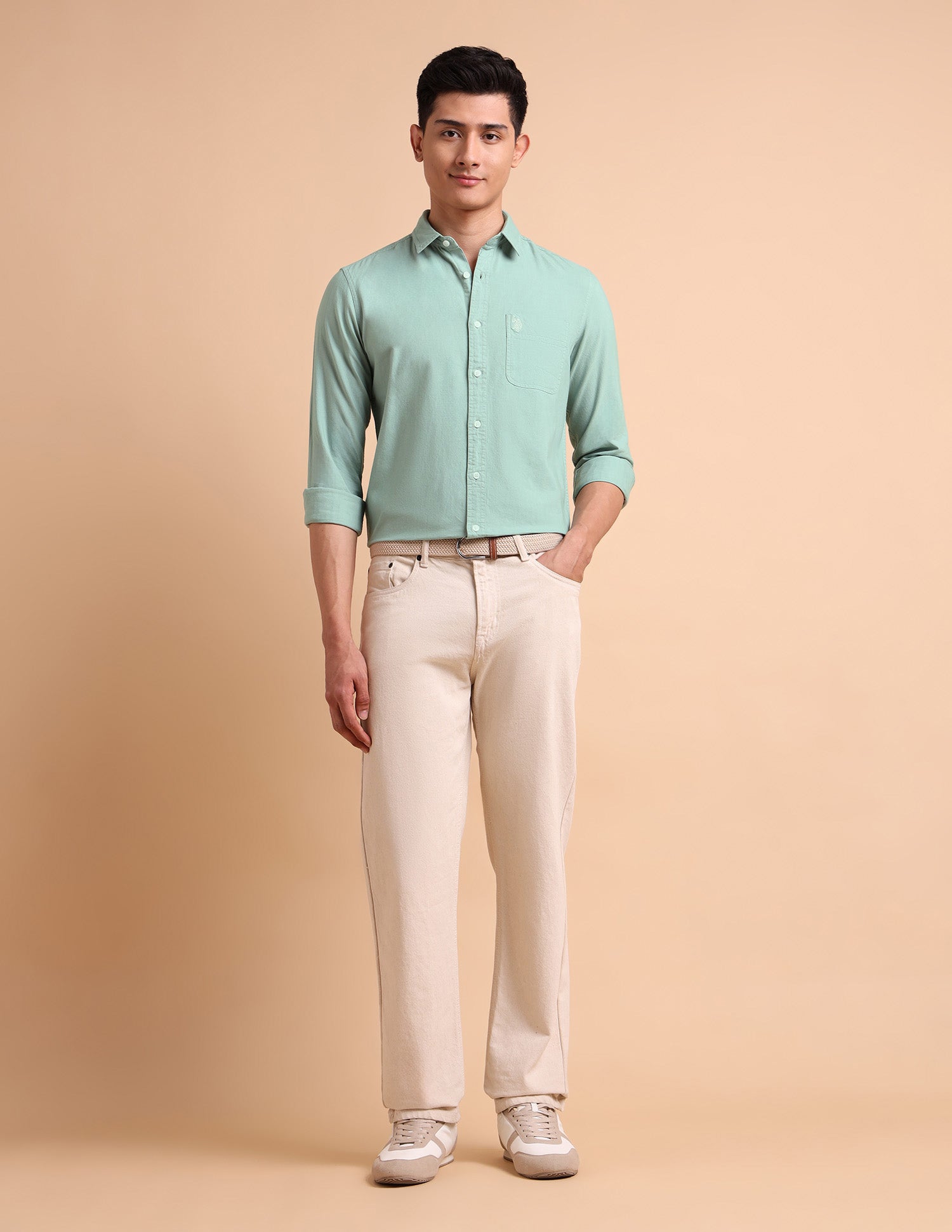 Garment Dyed Oxford Shirt Mint - U.S. POLO ASSN. | Large