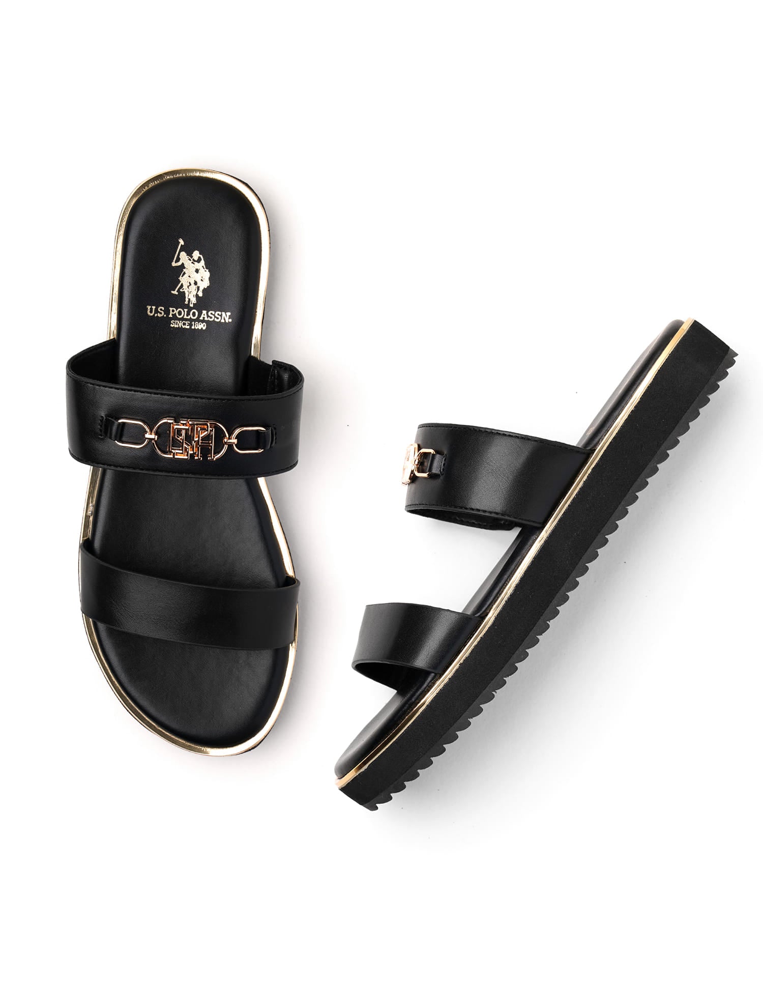 Comfort EVA Flat Cinzia Sandals Black - U.S. Polo Assn. India | Large