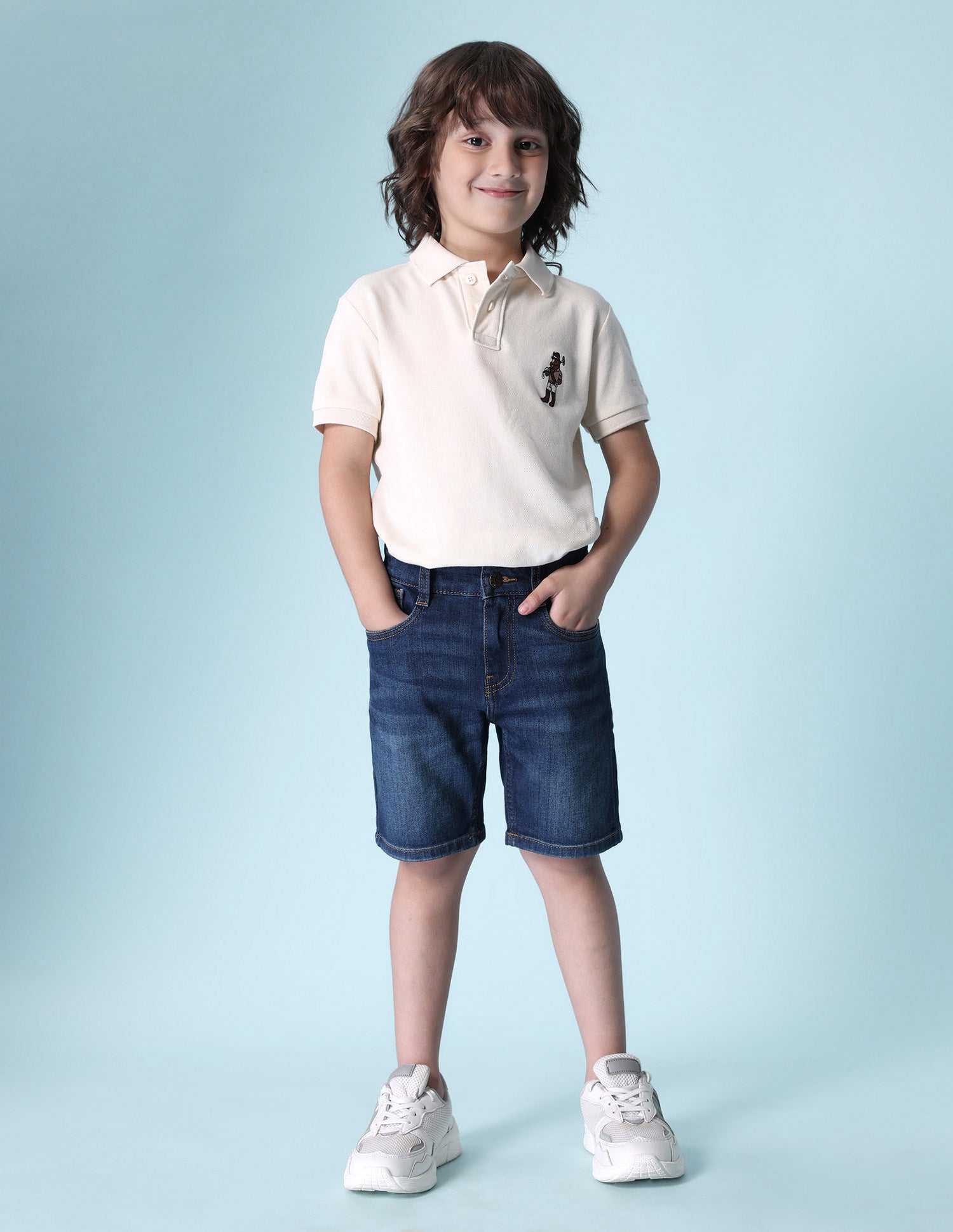 Boys Mid Rise Denim Shorts Dark Wash - U.S. POLO ASSN. | Large