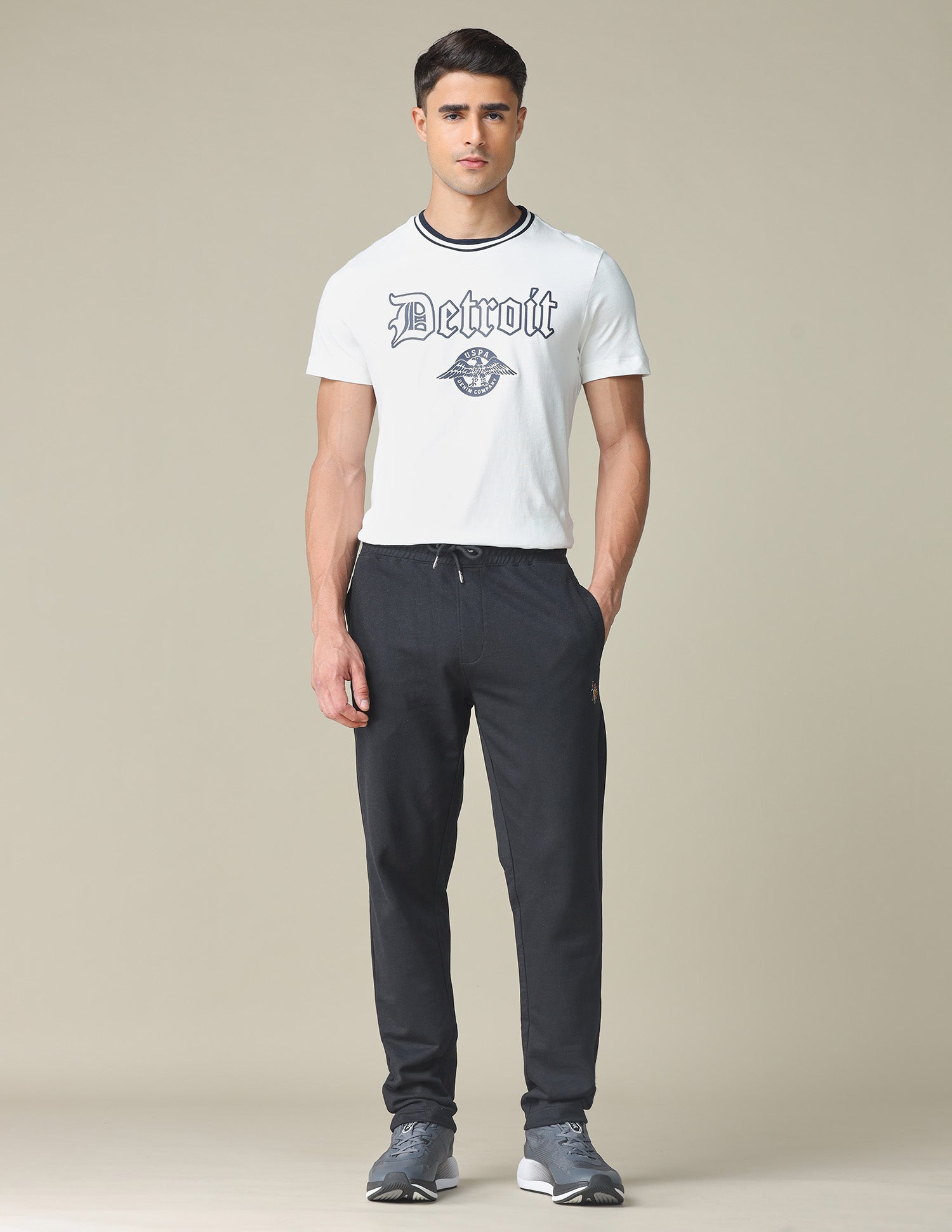 Muscle Fit Typographic Printed T-Shirt Ivory - U.S. POLO ASSN. | Large