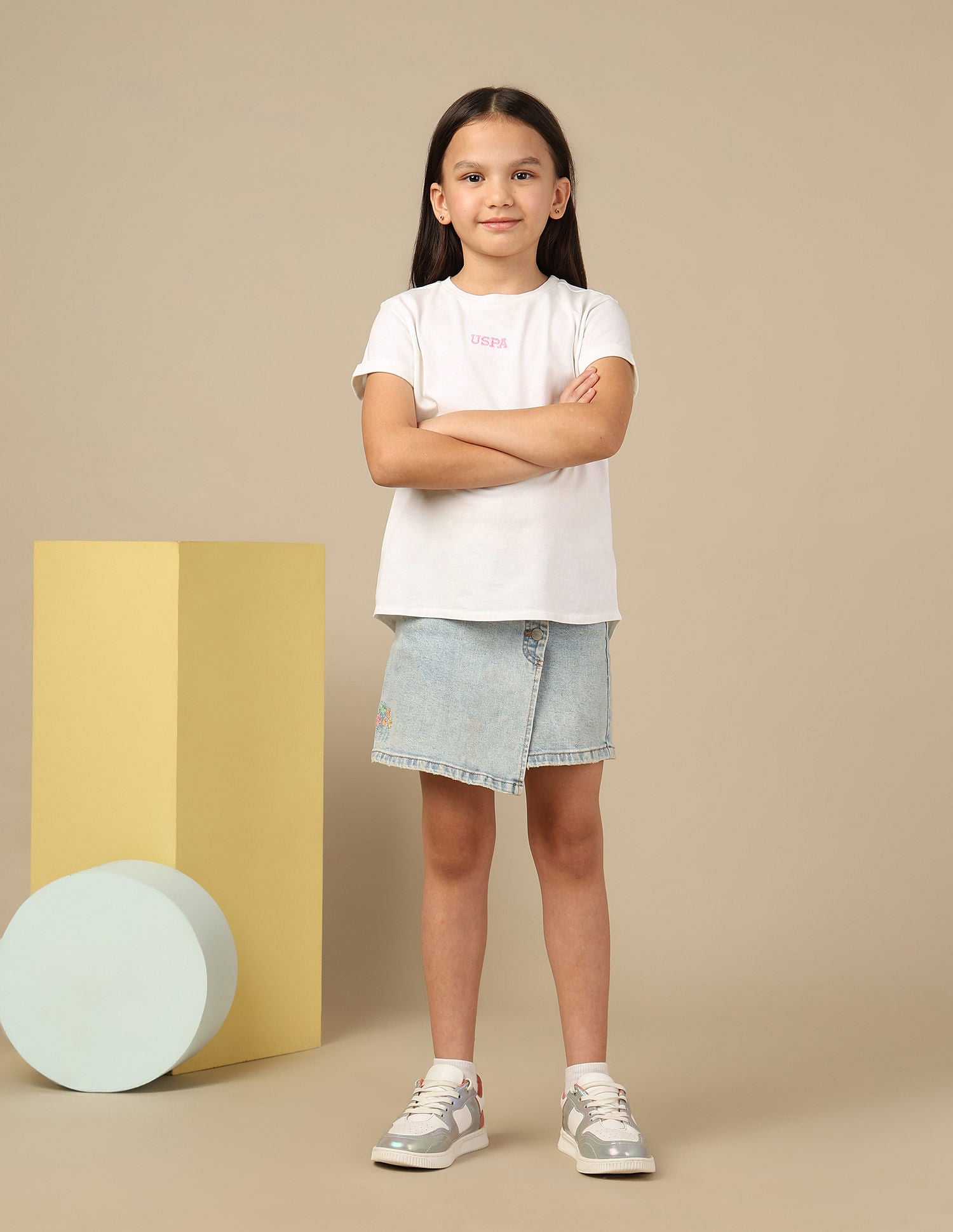 Girls Brand Printed T-Shirt White - U.S. POLO ASSN. | Large