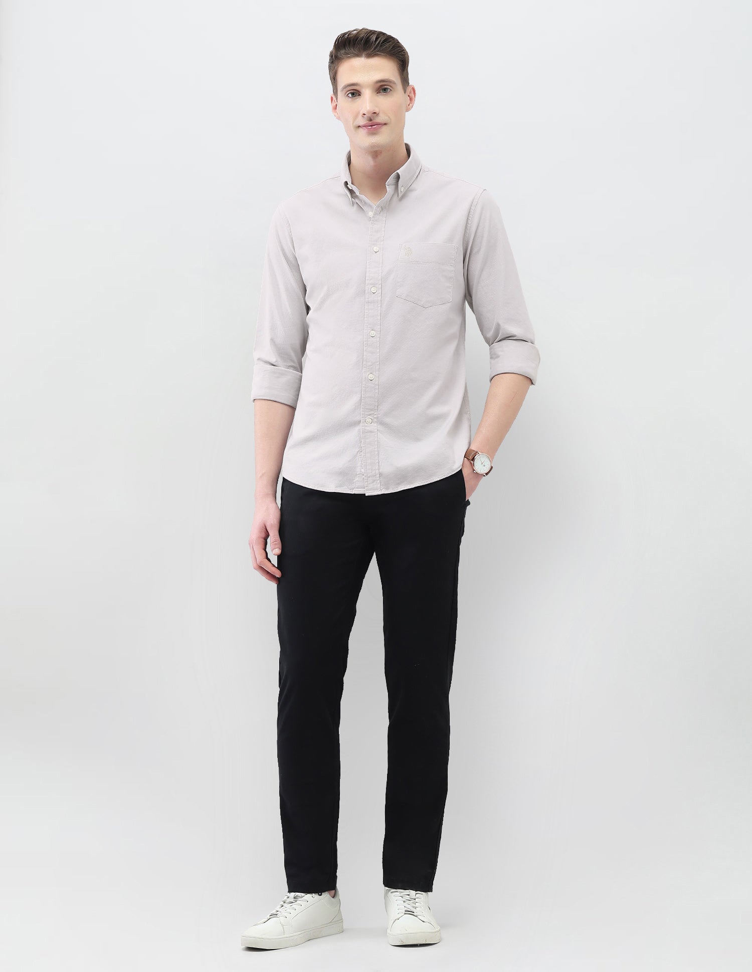 Casa De Campo Regular Fit Shirt Ivory - U.S. Polo Assn. India | Large