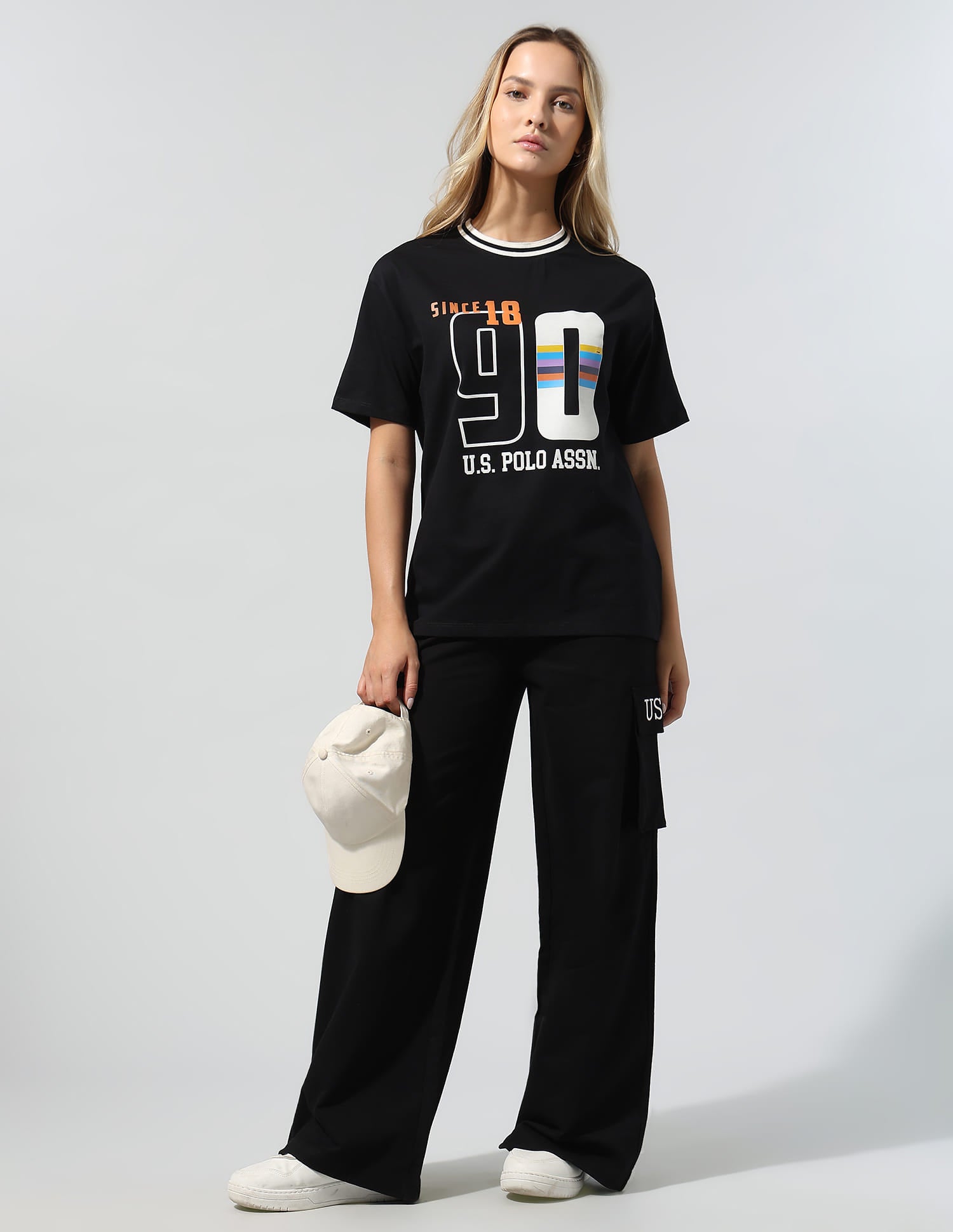 Baggy Cargo Trousers Black - U.S. Polo Assn. India | Large