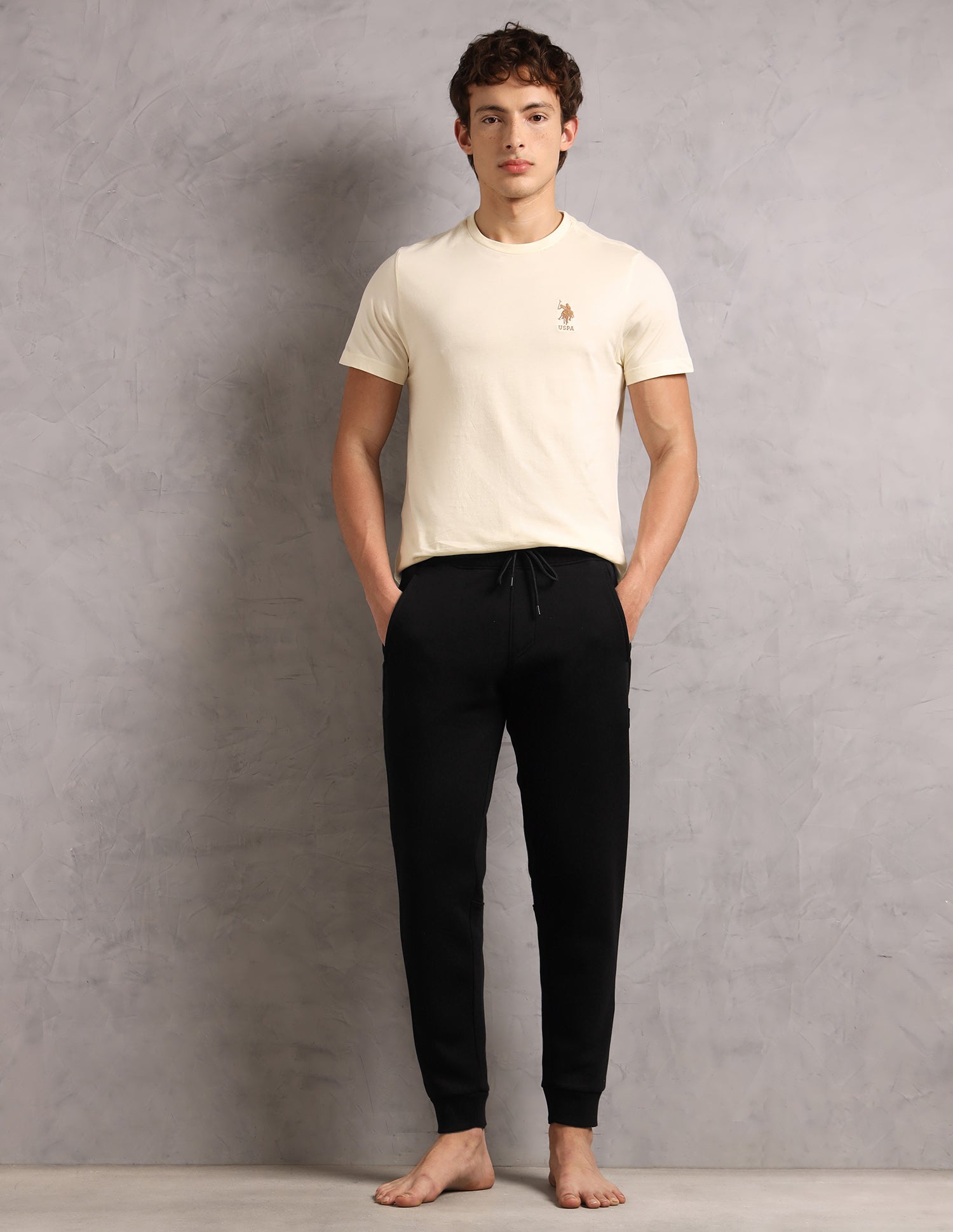 Comfort Fit  Cotton OJ008-PL  Lounge Joggers - Pack Of 1 Black - U.S. Polo Assn. India | Large